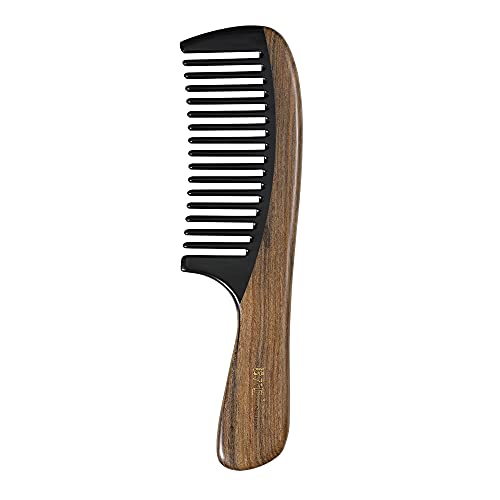 Premium Wooden Horn Comb for Hair Care - Natural Scalp Massage & Detangling - Ideal for Daily Styling, Salon Use & Relaxing Head Massage