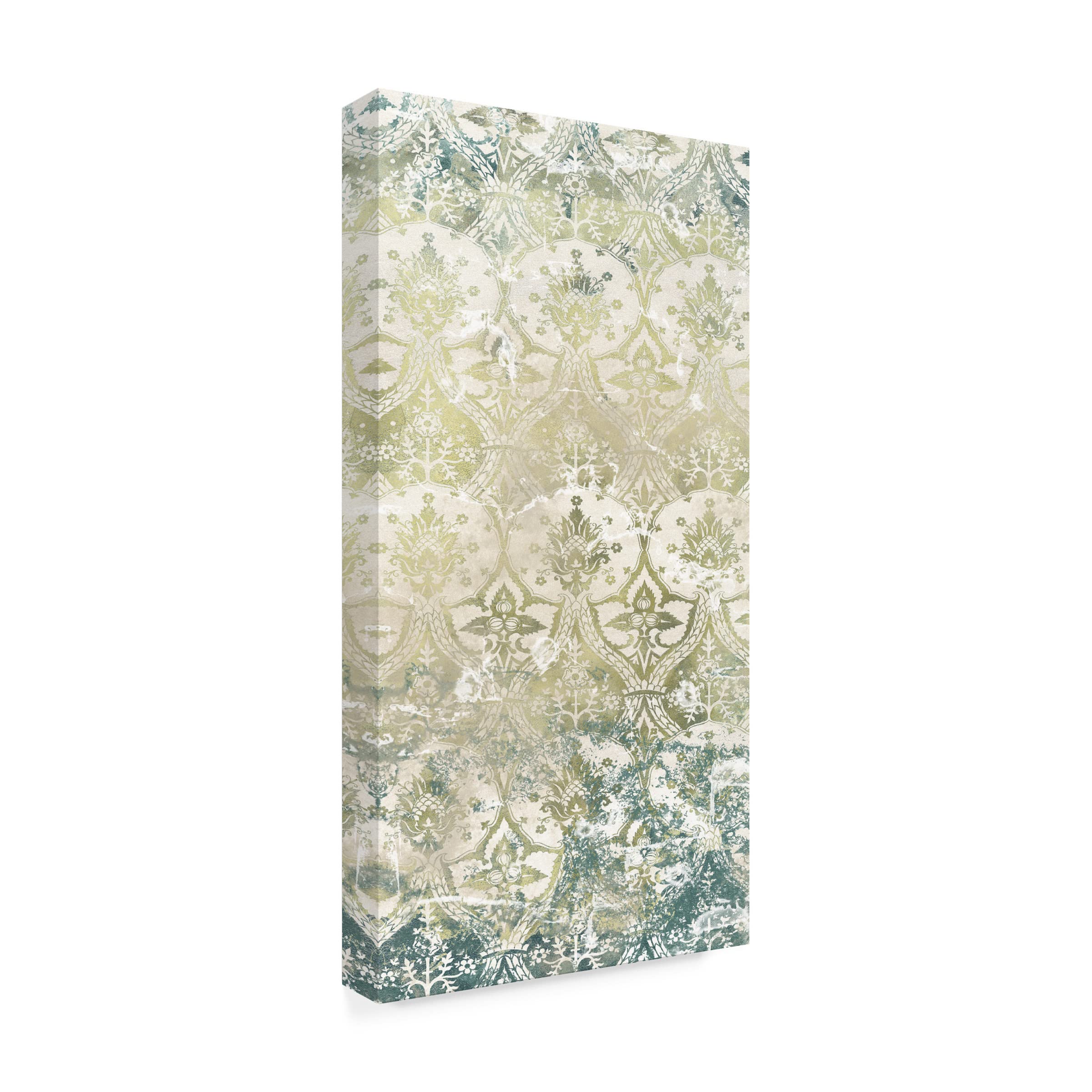 Trademark Fine Art 'Emerald Textile I' Canvas Wall Art by June Erica Vess - Modern Abstract Painting for Living Room, Bedroom & Office Decor