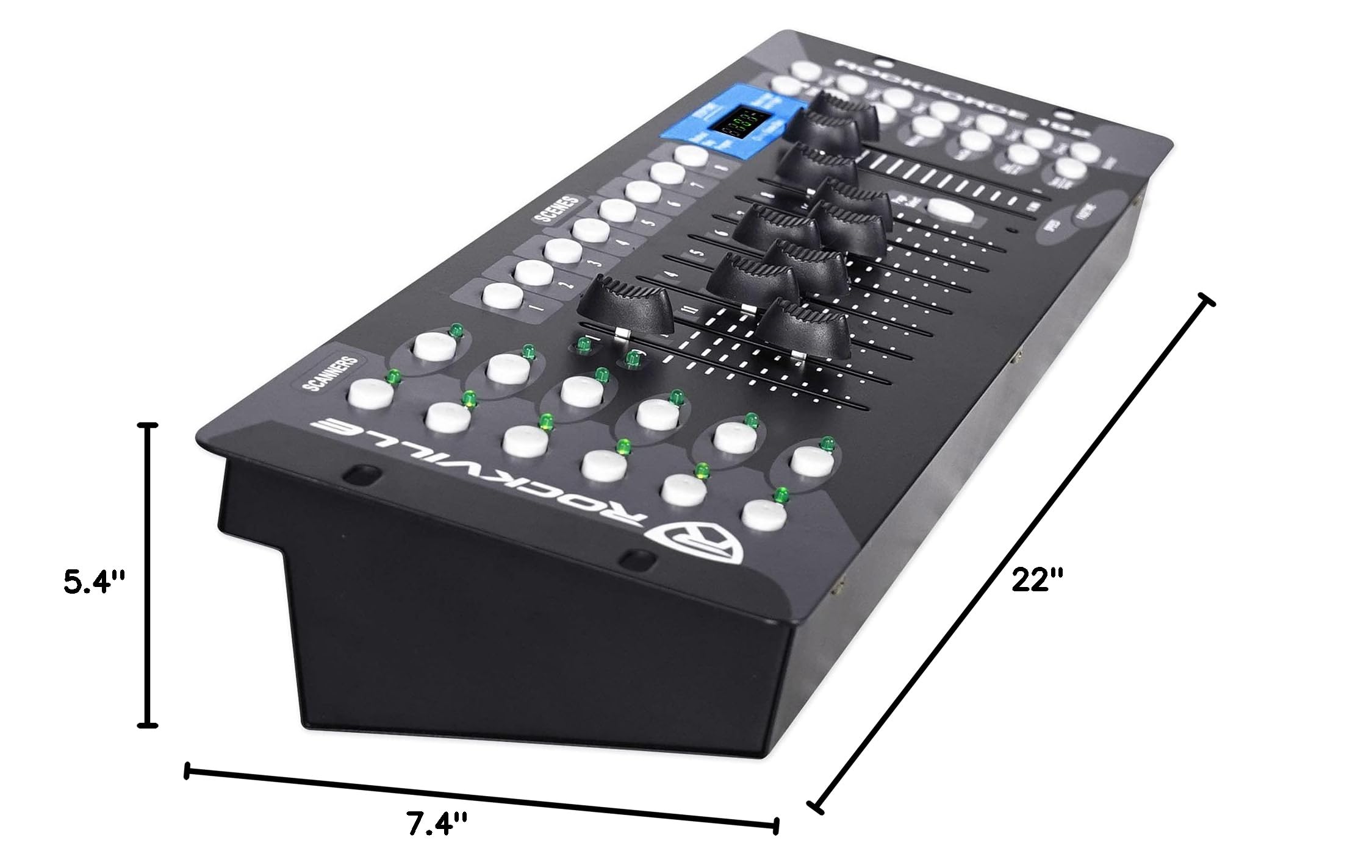 Rockville ROCKFORCE 192-Channel DMX Lighting Controller for Stage, DJ, and Event Lighting - Professional Light & Fog Machine Control for Concerts, Clubs, and Theater Shows