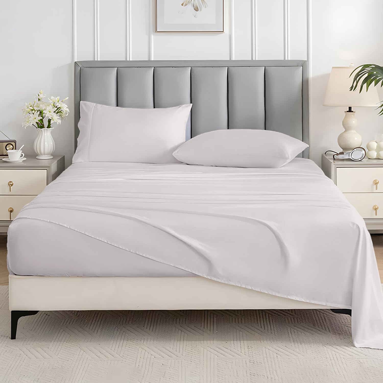 Premium 1000 Thread Count Egyptian Cotton King Size Bed Sheet Set - 15