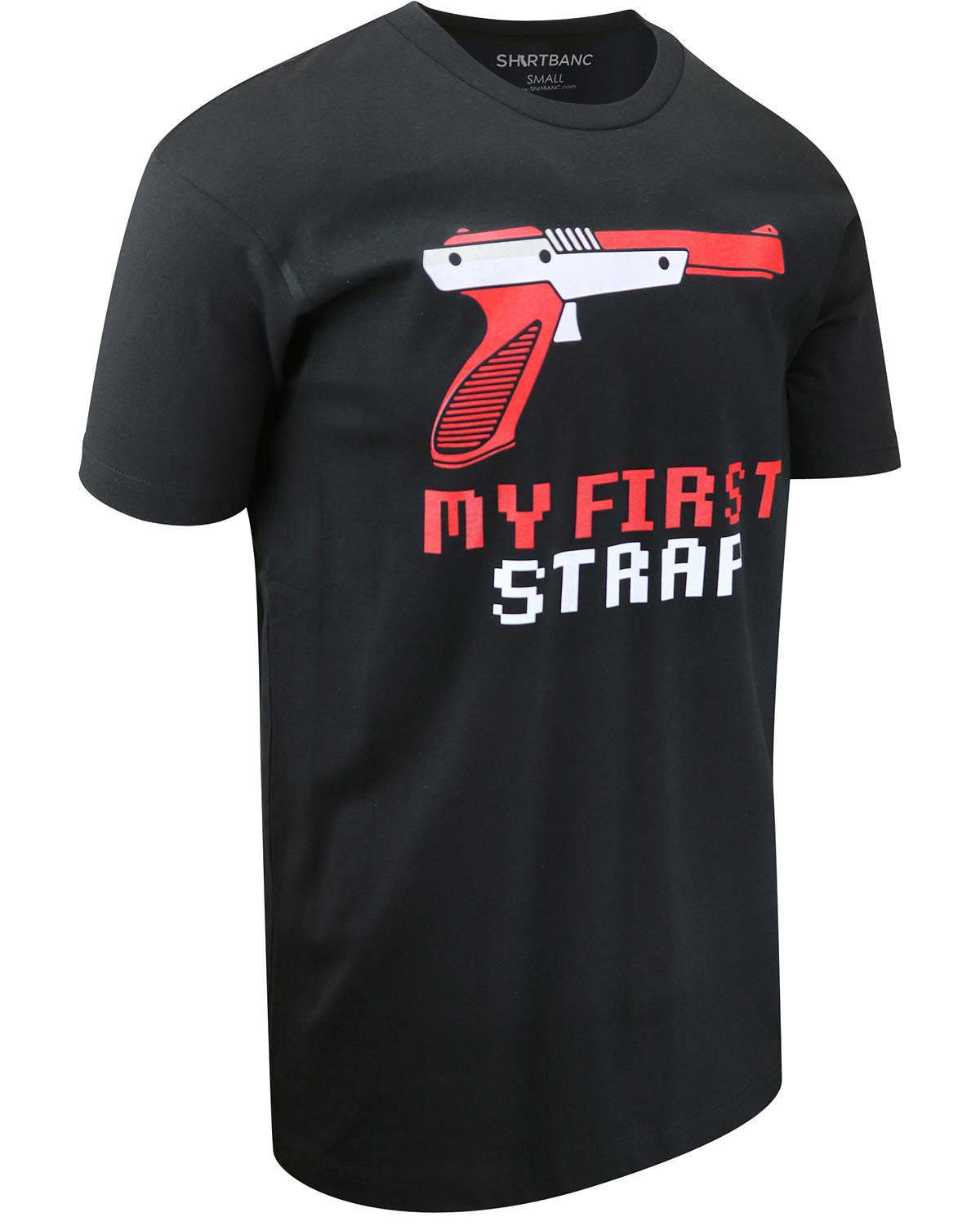 8-Bit Retro Gaming T-Shirt for Men - Red Gun Pixel Art Design | Casual Wear & Cosplay Costume for Gamers & Anime Fans