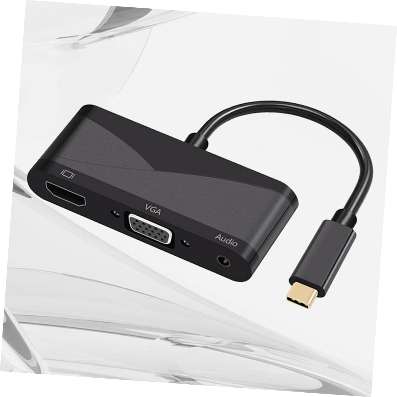 HOMSFOU USB C to VGA Adapter with Audio - USB Type C to VGA Converter Cable for MacBook Pro, Dell XPS, HP Laptop - Perfect for Presentations, Home Office & Conference Room Setups