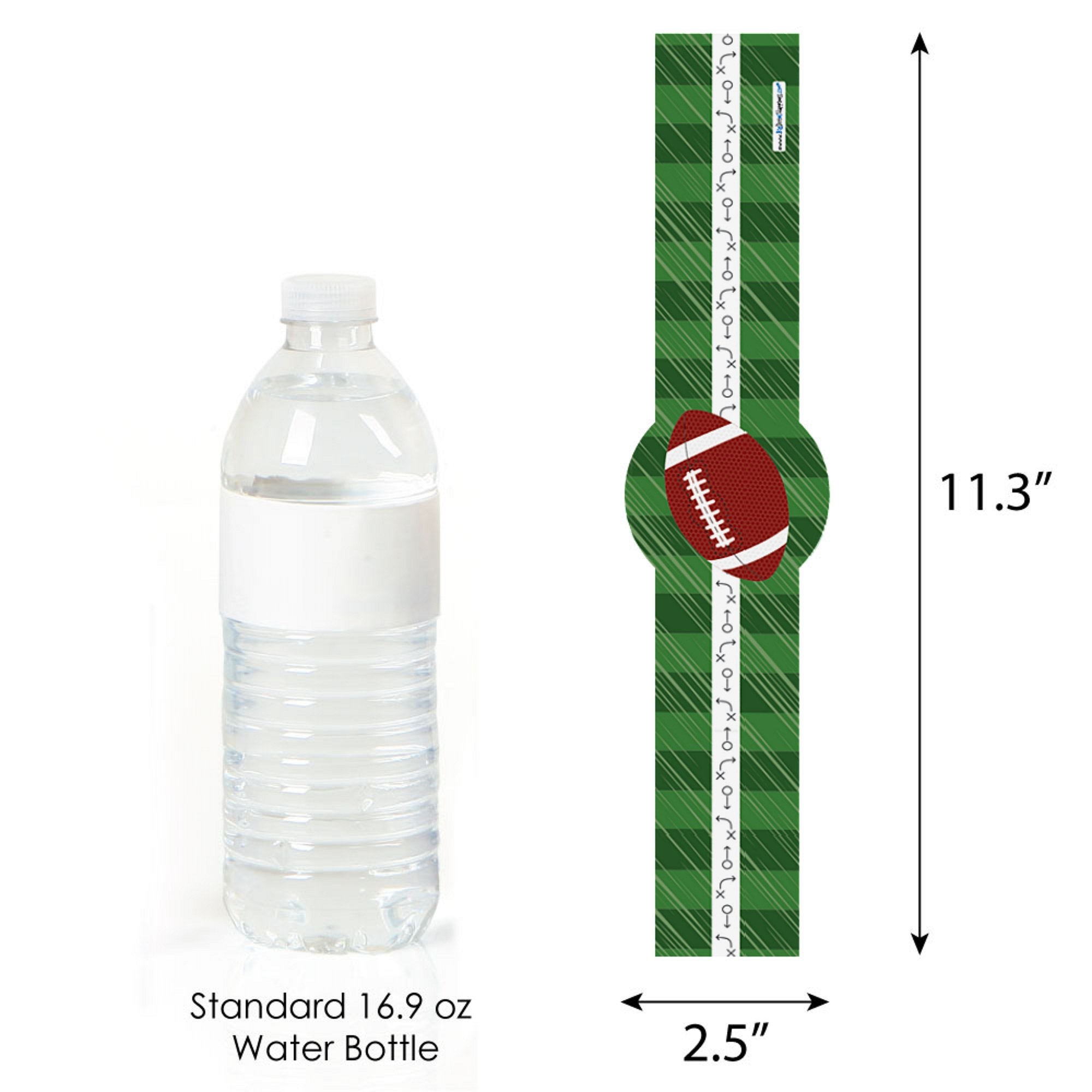 Big Dot of Happiness End Zone - Football DIY Party Supplies Set of 15 for Baby Shower, Birthday Decorations, Favors & Wrappers | Perfect for Football Themed Parties, Game Day Decor, and Sports Celebrations