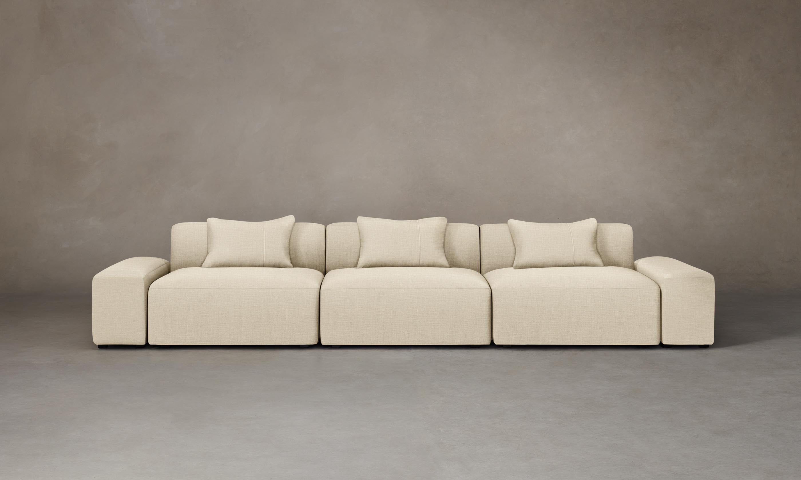Breuer Modular Sofa - Performance Woven Chenille Fabric in Desert Color | Modern Sectional Couch for Living Room, Lounge & Office Spaces