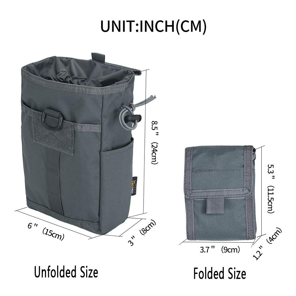 Tactical MOLLE Dump Pouch with Drawstring - EDC Magazine Pouch for Military, Hunting & Airsoft Gear Organization