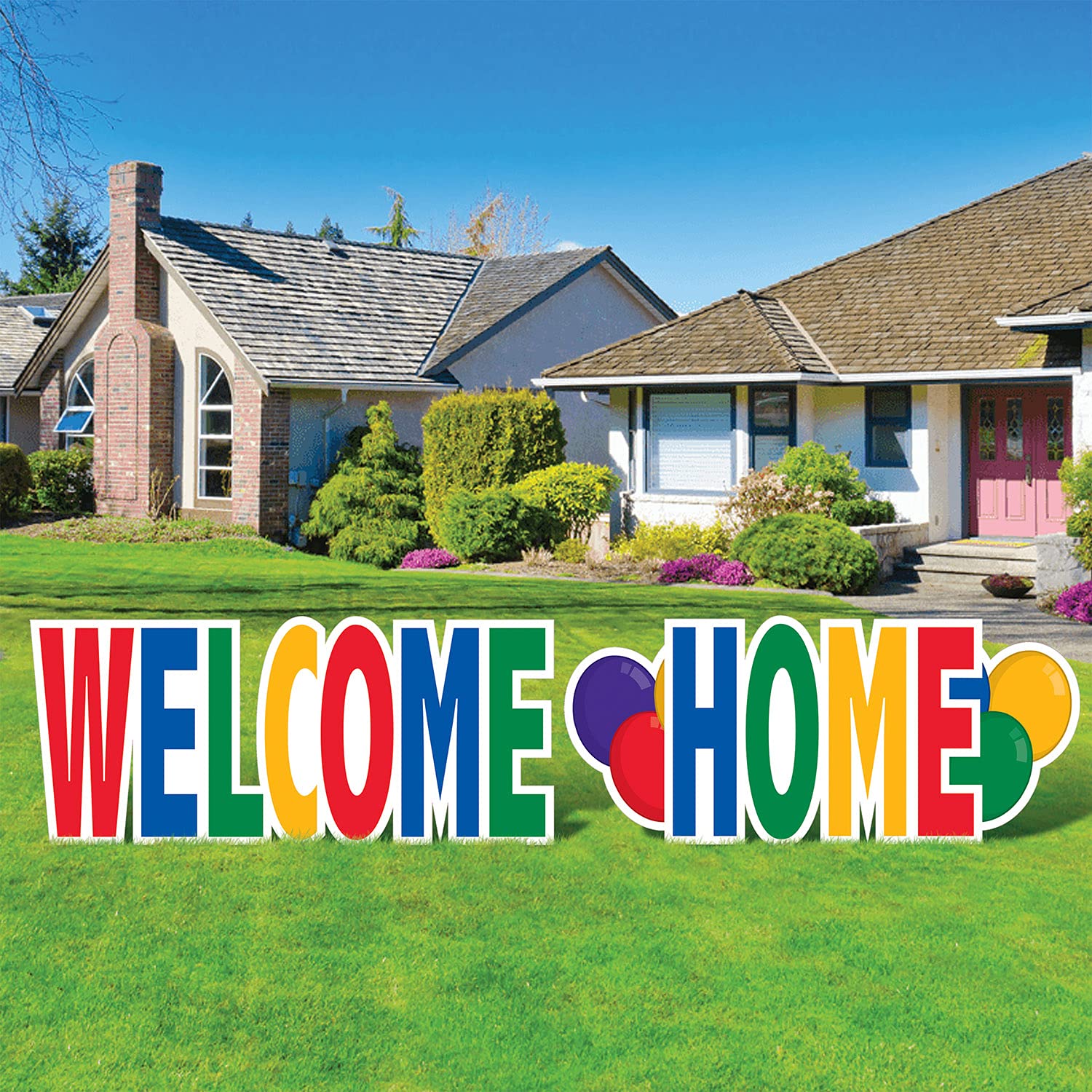 Large Welcome Home Yard Sign with Stakes - Perfect for Homecoming, Reunions & Celebrations - Outdoor Lawn Decor for Parties & Special Events
