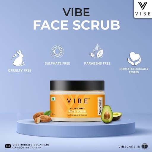 VIBE Vitamin C Oatmeal & Green Tea Face Wash 100ml + Blackhead Removal Scrub 50g Combo Pack | Skin Brightening & Tan Removal for Women & Men | Daily Cleansing & Exfoliating Routine