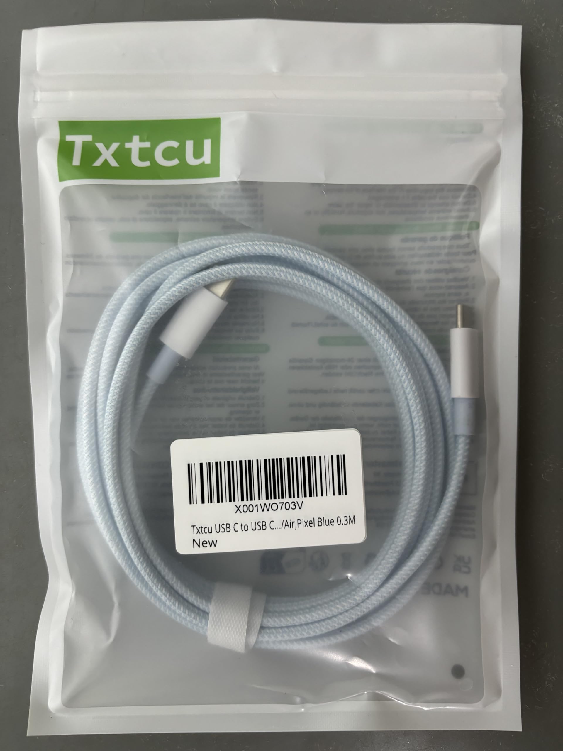 60W USB C to USB C Fast Charging Cable 0.3M - Compatible with iPhone 15/Plus/Pro Max, Samsung Galaxy S23/S22, Pixel 7 Pro, Huawei, MacBook Pro 2021, iPad Air 5 - Perfect for Home, Office & Travel Charging