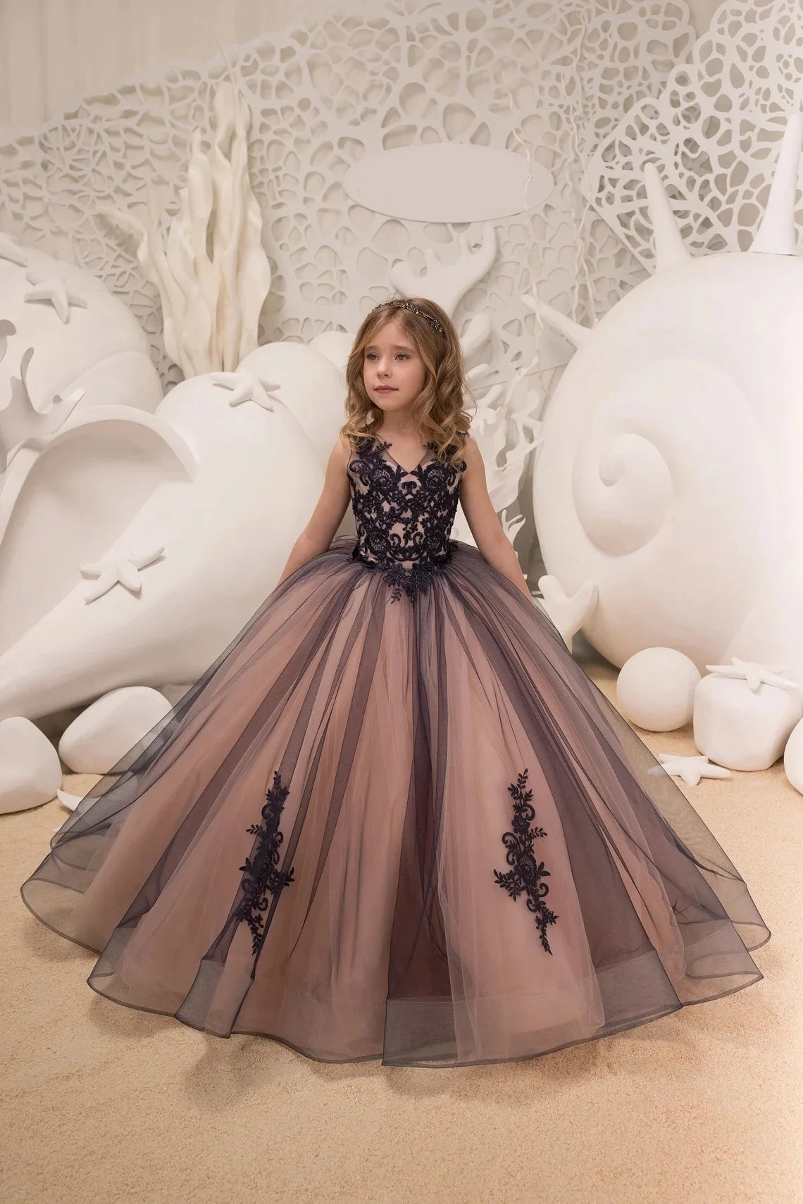 Elegant Ball Gown with Bow Back - Flower Girl Dress for Weddings, Parties & Special Occasions