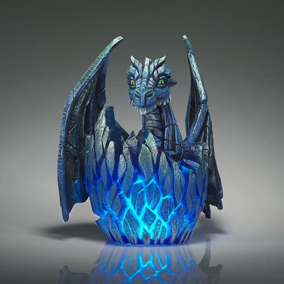 Blue Dragon Egg Edge Sculpture - Handcrafted Asian Home Decor for Living Room, Office & Feng Shui Gifts