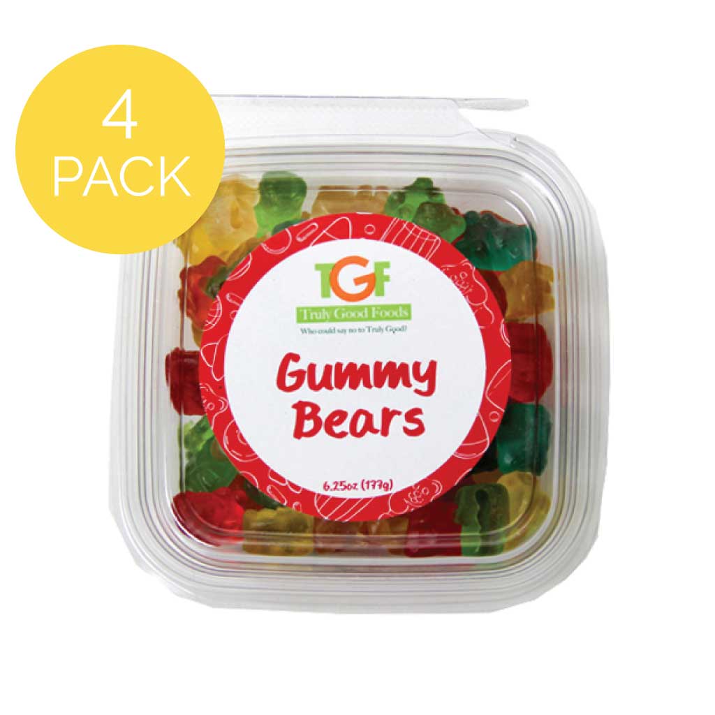 Delicious Gummy Bears Mini Cubes - 6.25oz (4 Pack) | Soft & Chewy Candy for Kids & Adults | Perfect for Parties, Snacks & Movie Nights