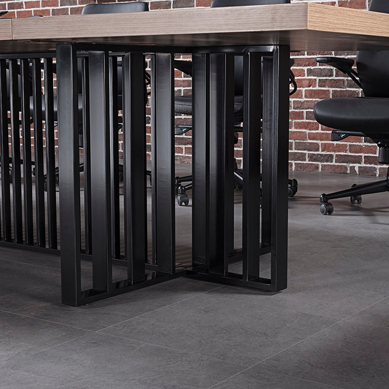Premium VIDAL Conference Table 3.6m x 1.2m - Warm Oak & Black Finish - Ideal for Boardrooms, Meeting Rooms & Office Spaces