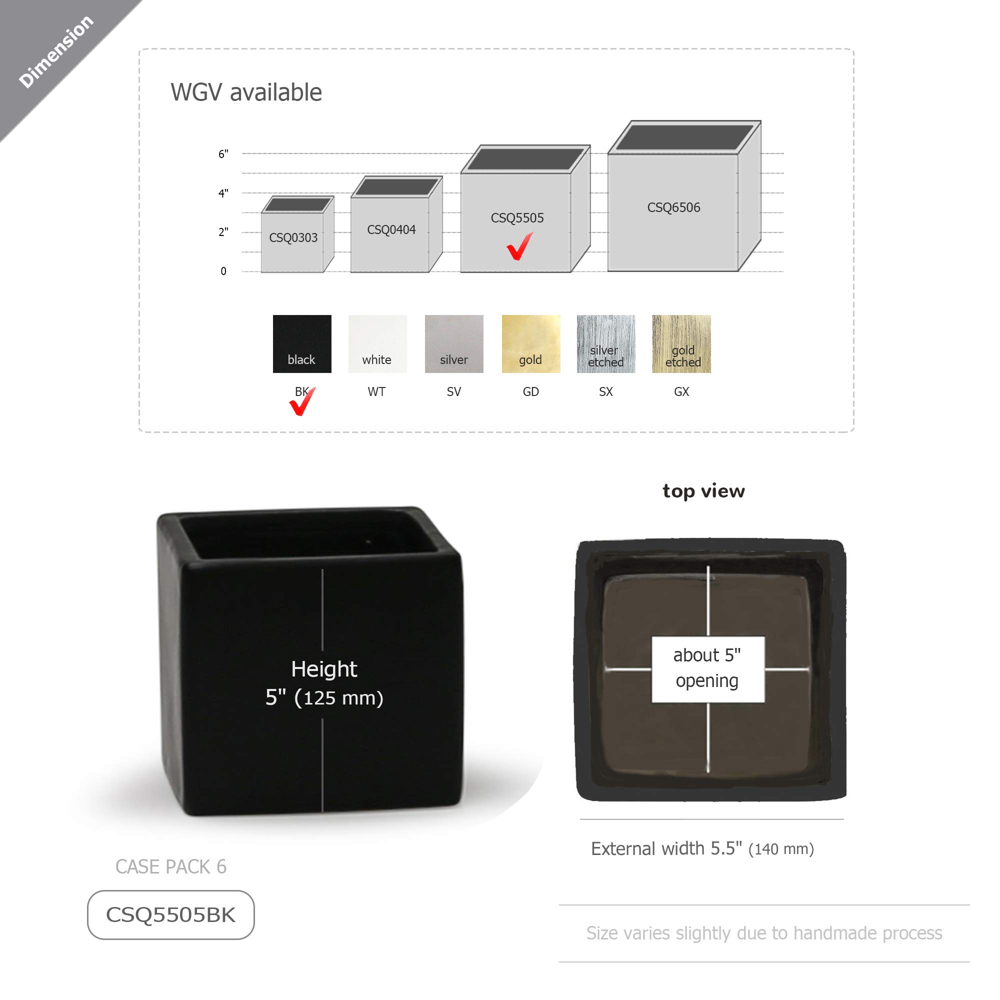 Modern Ceramic Cube Vase - 5.5