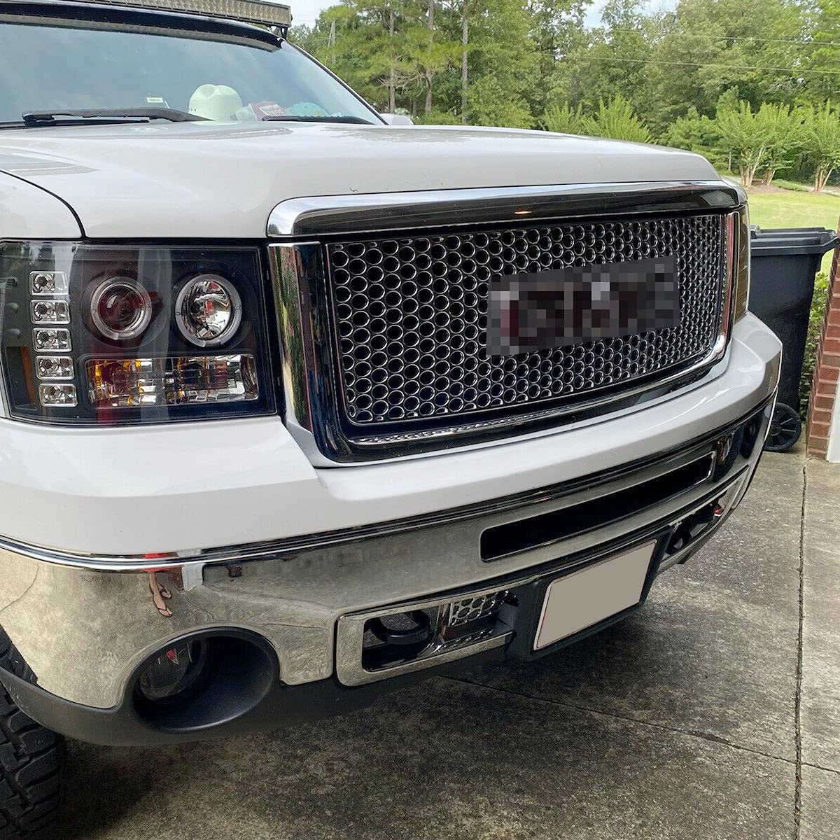 KUAFU Front Bumper Lower Grille Replacement for 2007-2013 GMC Sierra 1500 Denali - Chrome Silver Bumper Grill - Perfect for Off-Roading & Truck Customization