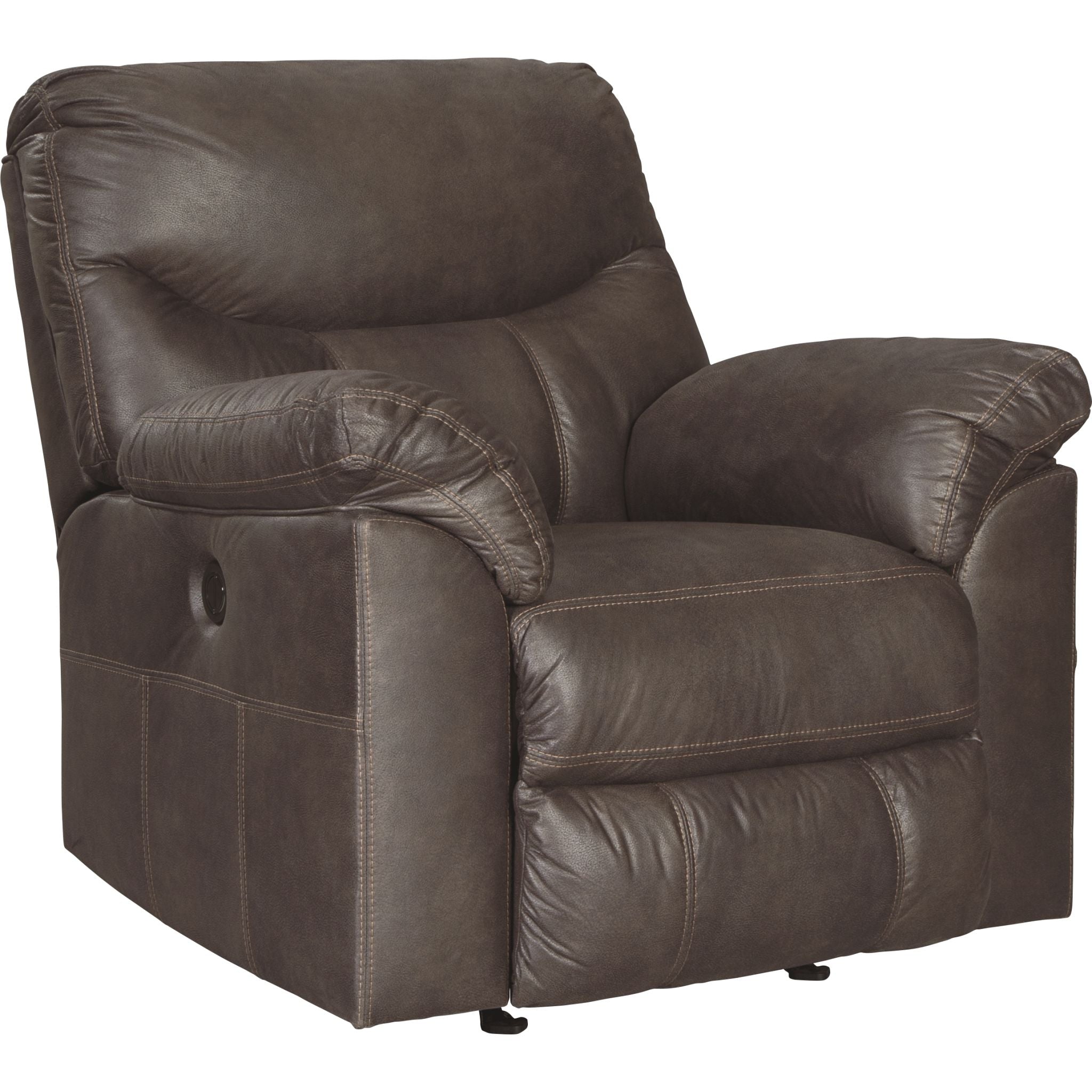 Boxberg Power Rocker Recliner Chair - Adjustable Electric Massage Recliner with Cup Holders & USB Ports - Modern Teak Finish Living Room Furniture for Relaxation & Entertainment