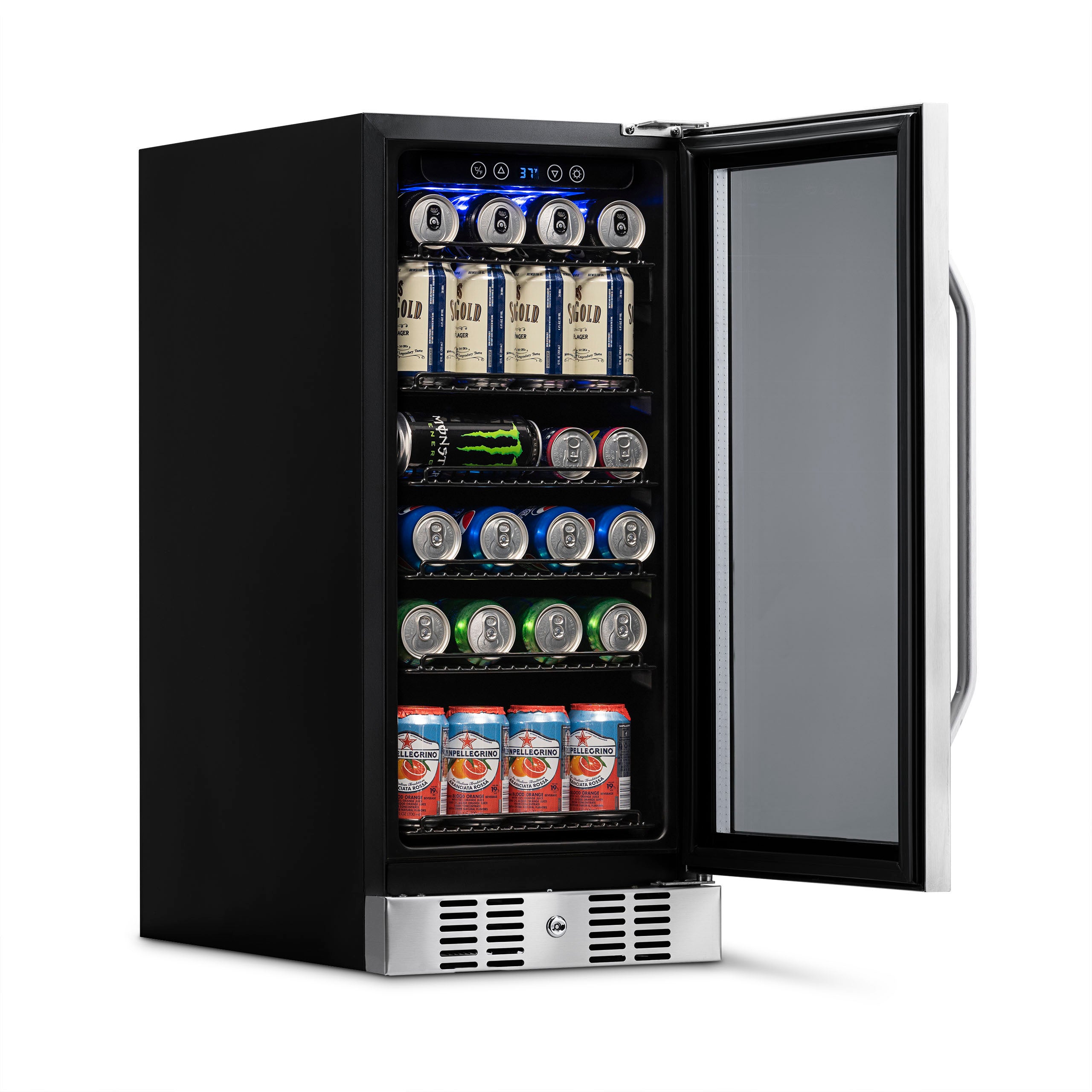 Newair® 96 Can Built-In Stainless Steel Beverage Refrigerator - Perfect for Home Bars, Office, and Entertaining Spaces