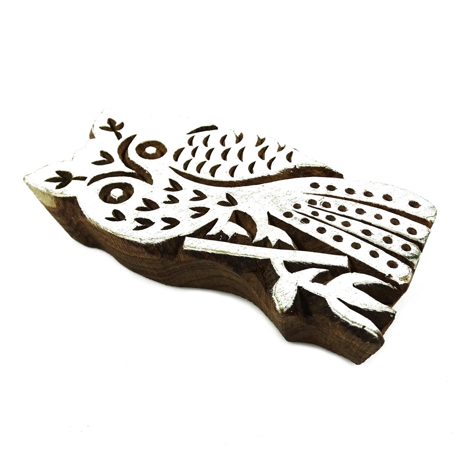 Hand Carved Owl Stamp for Textile & Scrapbooking - Wood Block Art