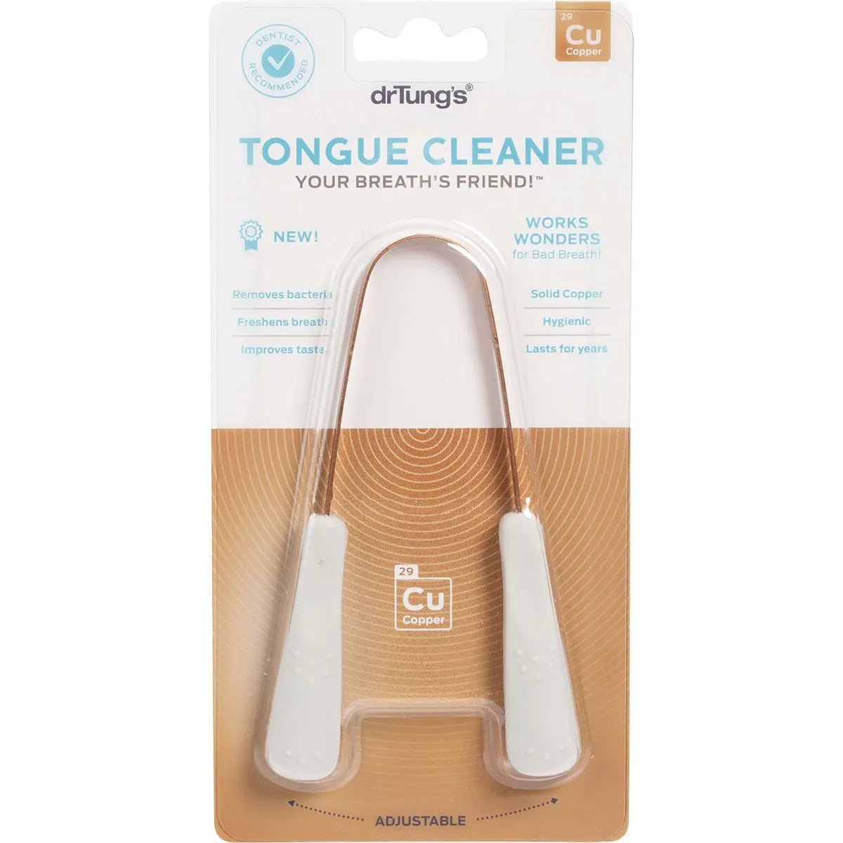 Dr Tung's Copper Tongue Cleaner - Freshen Breath & Improve Oral Hygiene - Perfect for Daily Use & Travel