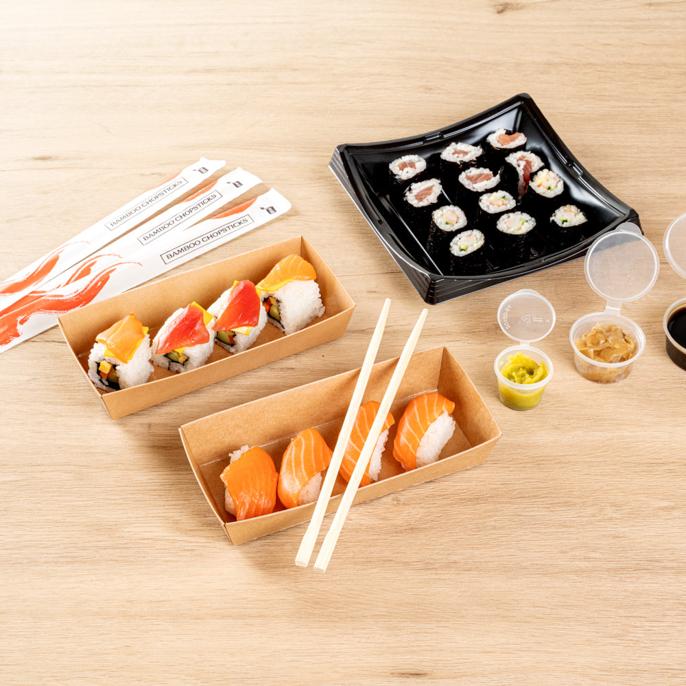 Natural Bamboo Twin Chopsticks - Eco-Friendly & Durable - 100 Count Box - Perfect for Sushi, Asian Cuisine & Home Dining