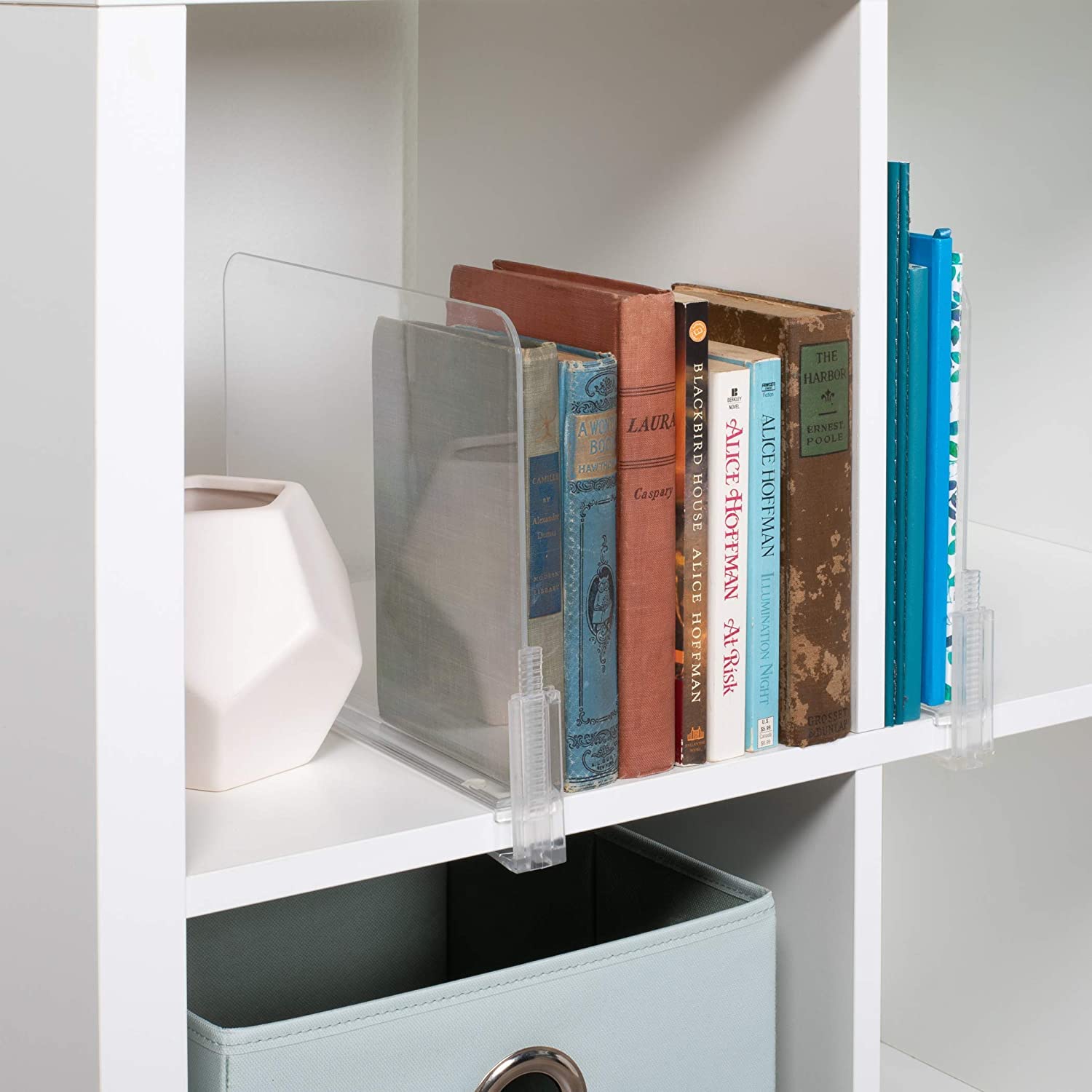 Richards Homewares Acrylic Shelf Dividers - 4 Pack Adjustable Closet Organizers for Purses, Sweaters & Clothes (Fits Shelves up to 2.5