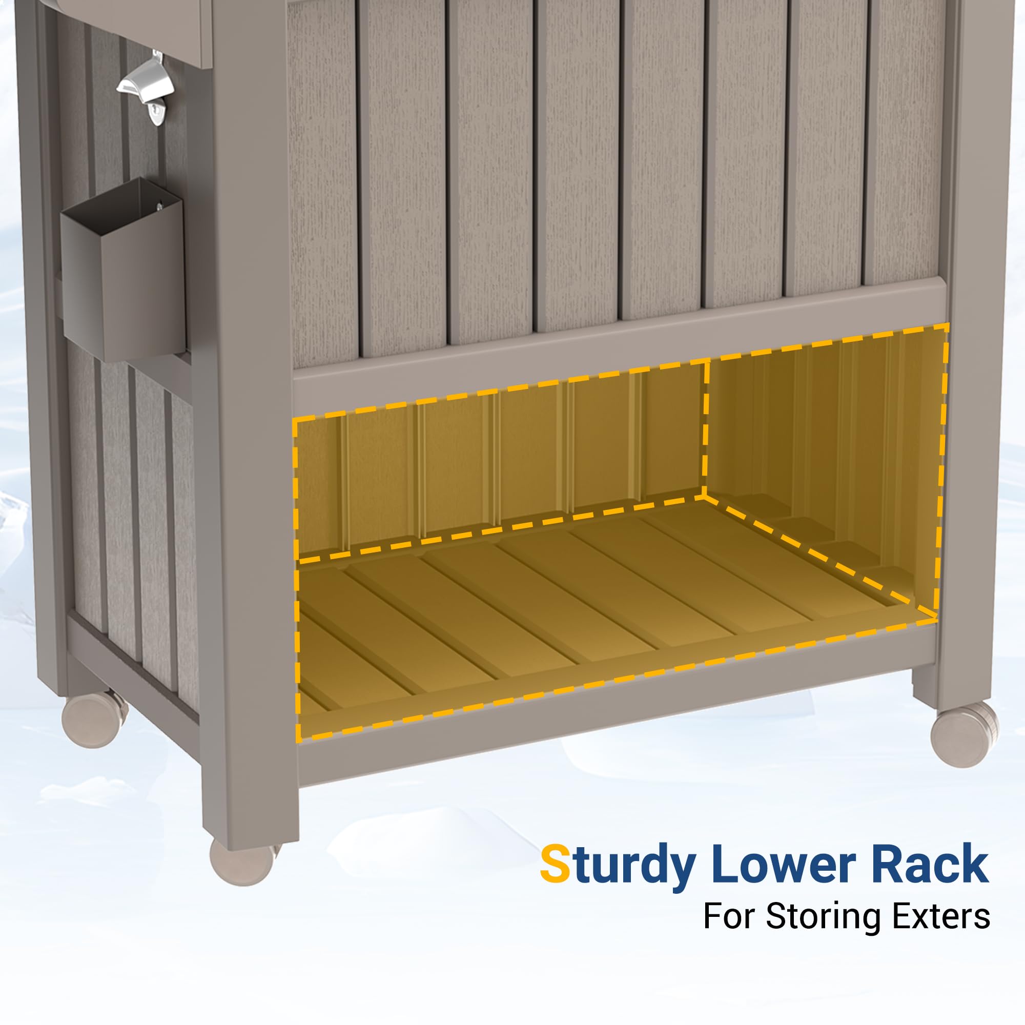 UDPATIO 85 Quart Rolling Cooler with Wheels & Handle - Large Capacity Outdoor Party Cooler for Drinks, Beverages, Picnics, Camping, Tailgating & Beach Outings