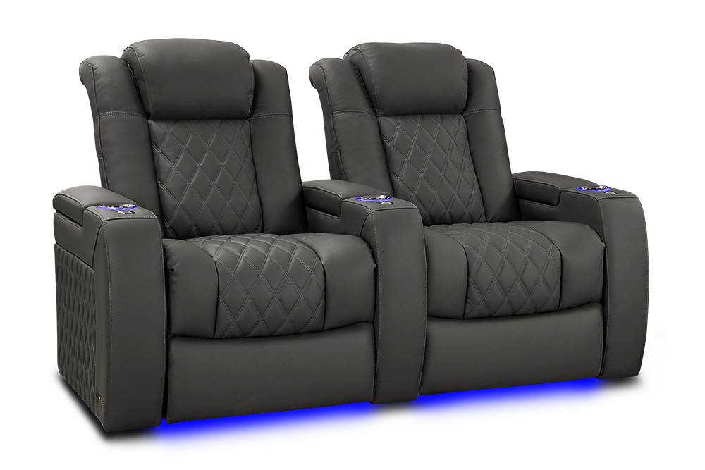 2025 Valencia Tuscany XL Luxury Leather Home Theater Seating - 2 Seater Row in Graphite | Perfect for Home Cinemas, Media Rooms & Game Rooms