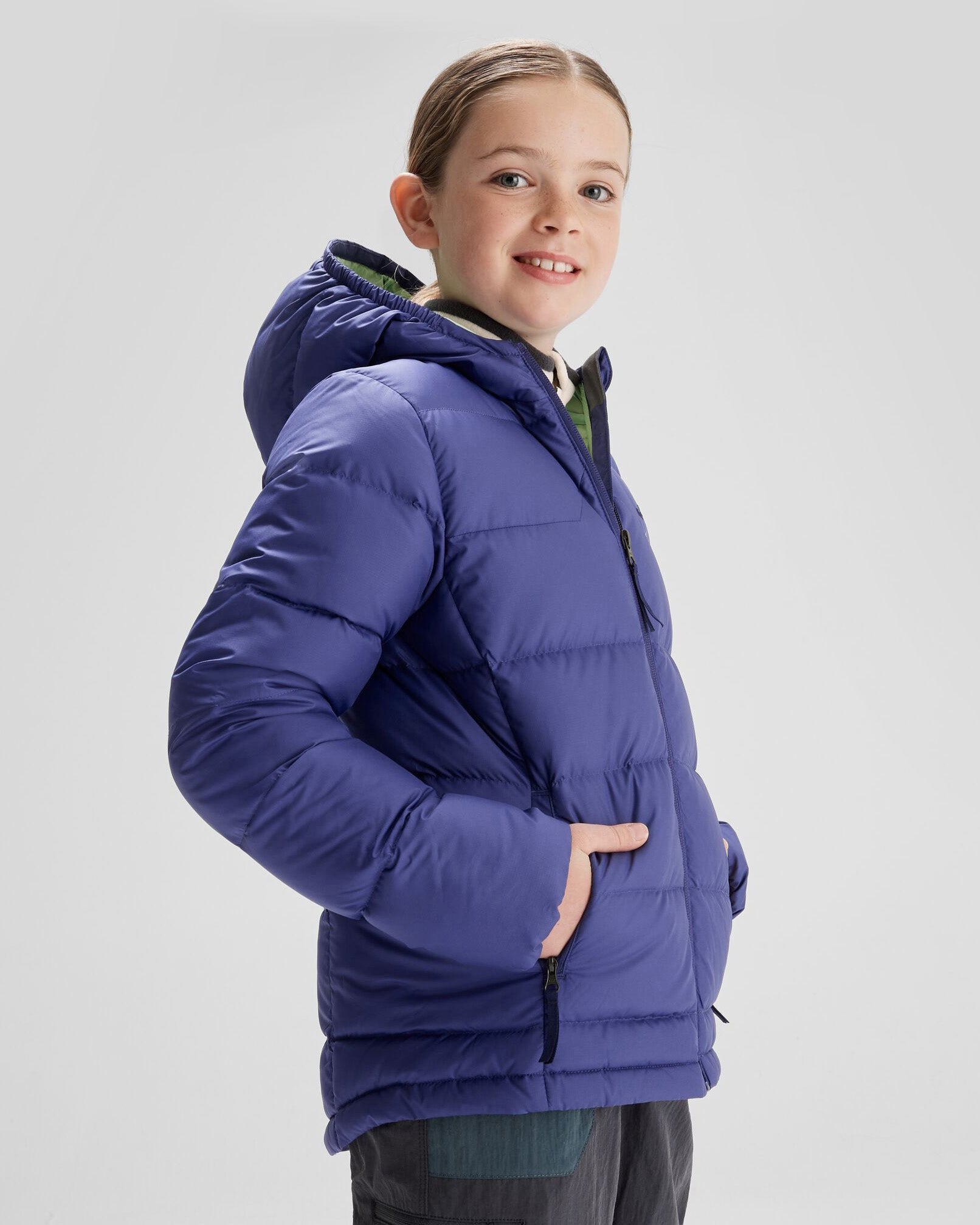 Girls' Epiq Down Jacket - Warm Winter Coat with Horizon Line Design for Outdoor Activities & School