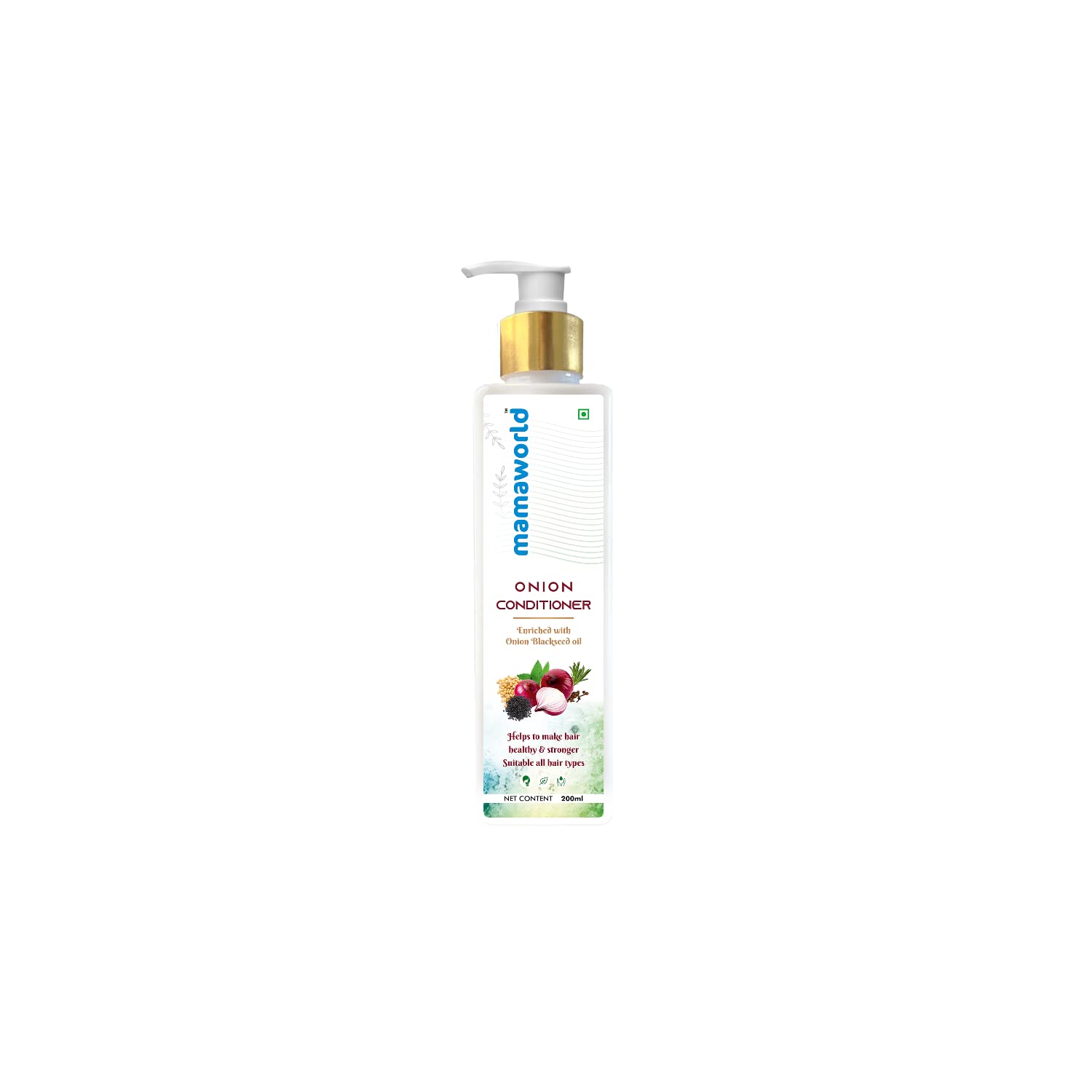 Mamaworld Onion Hair Conditioner for Men & Women - Promotes Hair Growth, Reduces Hair Fall, Controls Frizz & Dry Hair - 200ml (Pack of 1) - Ideal for Daily Hair Care & Damaged Hair Repair