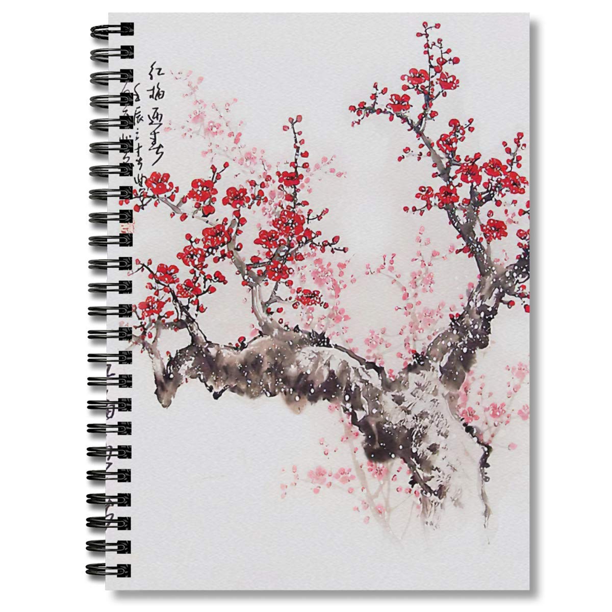 Premium Spiral Notebook with Japanese Cherry Blossom Design - Thick Paper College Ruled Journal for School, Office & Creative Writing - Aesthetic Stationery Gift for Students & Professionals