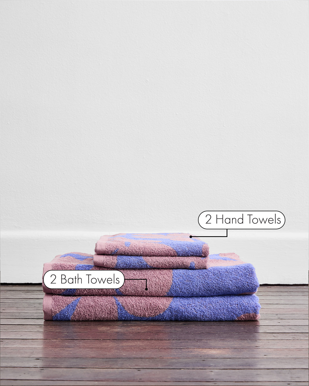 Premium Wildflower & Lavender Floral Terry Bath Towel Set - Ultra Soft, Absorbent 6-Piece Bundle for Spa, Bathroom & Guest Use