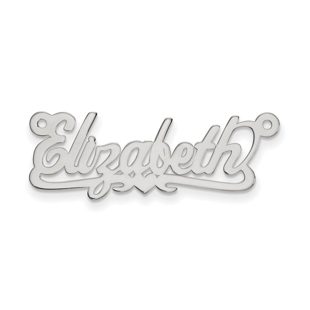 10K Solid White Gold Name Plate Pendant Charm - .013 Gauge, Personalized Jewelry for Necklaces & Bracelets - Perfect for Gifts, Engagements & Special Occasions
