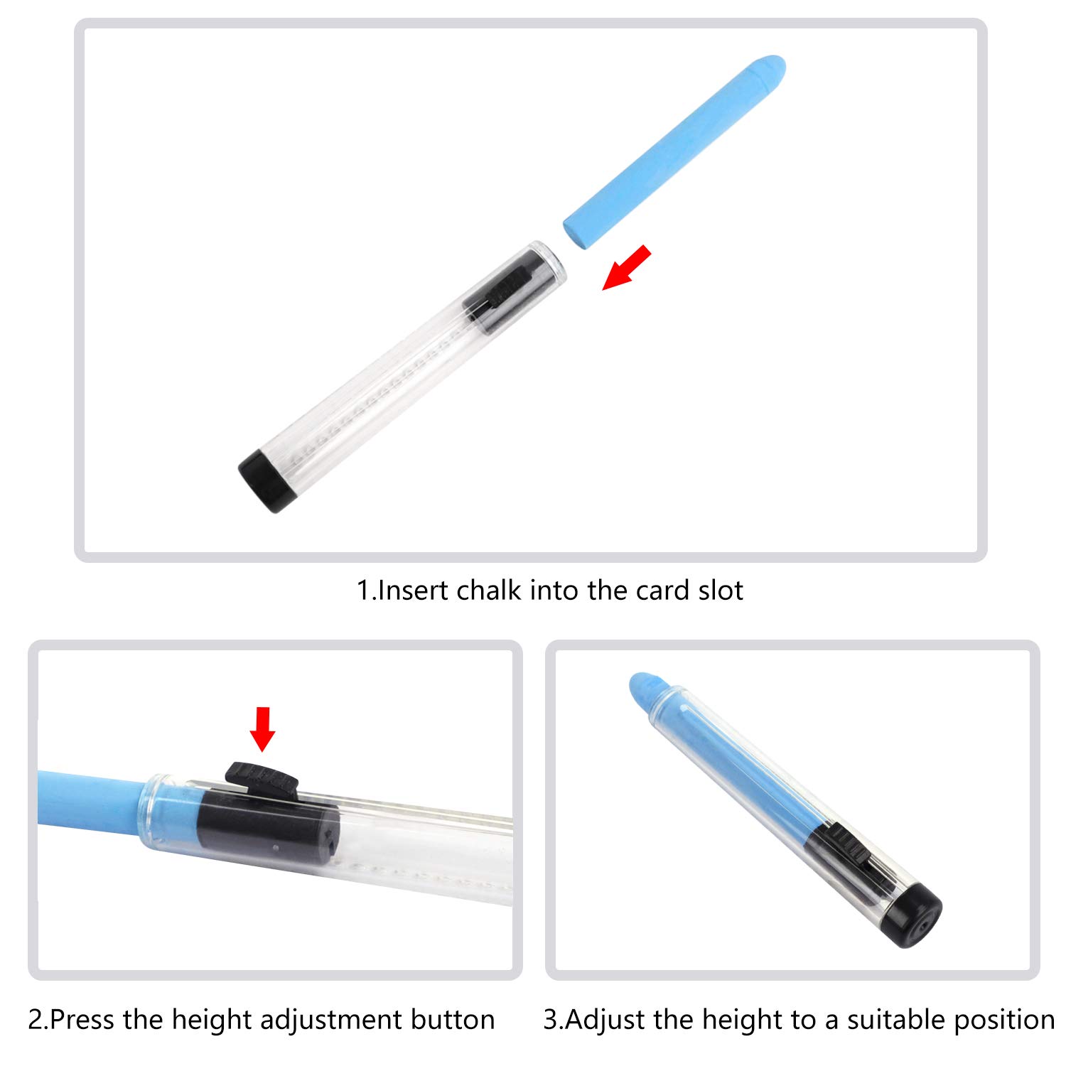 **Starsouce Dustless Twistable Non-Toxic Colored Chalk - 1.0mm Fine Tip for Whiteboard, Blackboard, Kids Drawing & Writing - 6 Pack Push-Out Clear Tube (Perfect for Classrooms, Home Art & Office Use)**