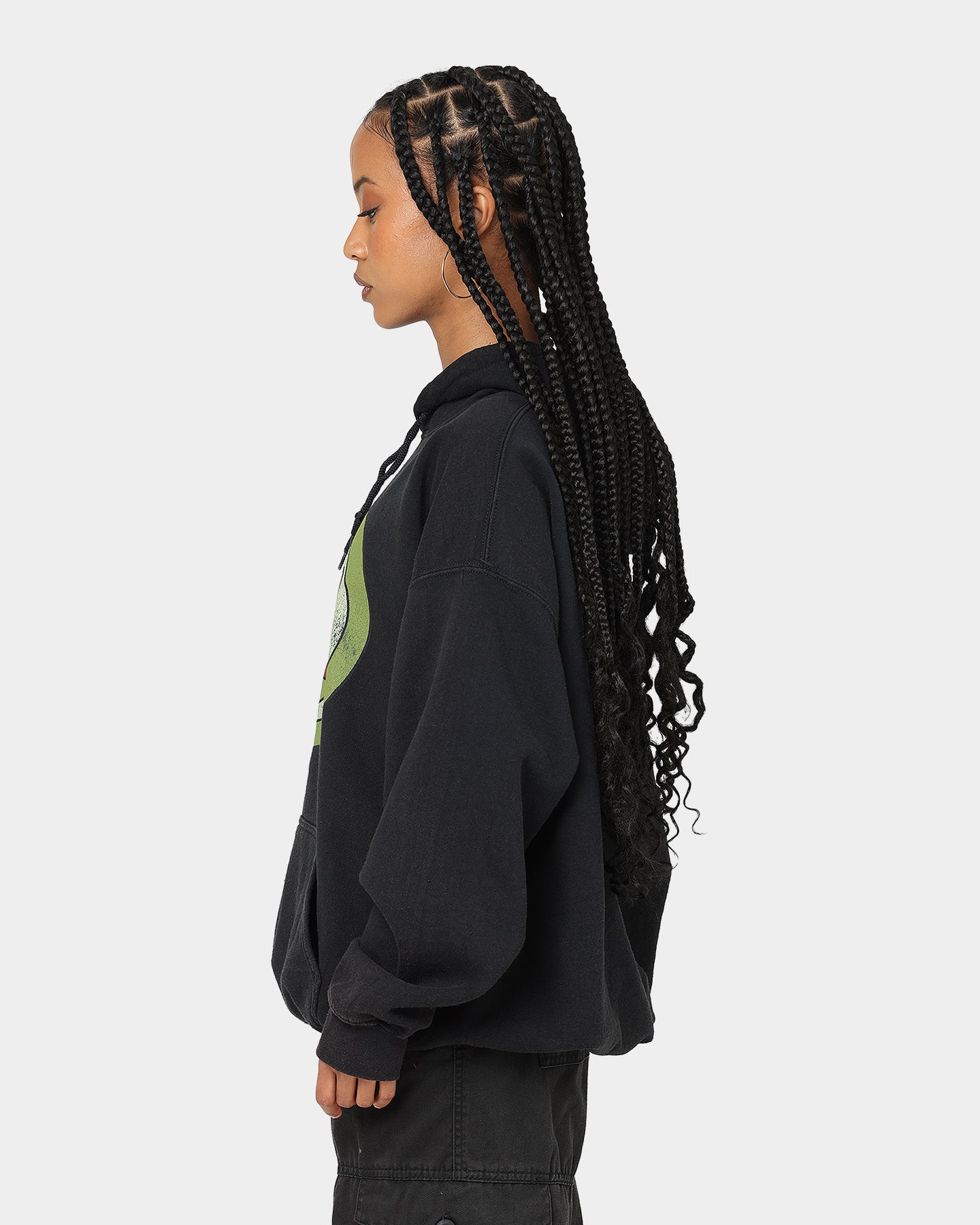 American Thrift X Daria Sick Sad World Vintage Hoodie - Black Wash - 90s Retro Unisex Pullover Sweatshirt for Casual Wear & Street Fashion