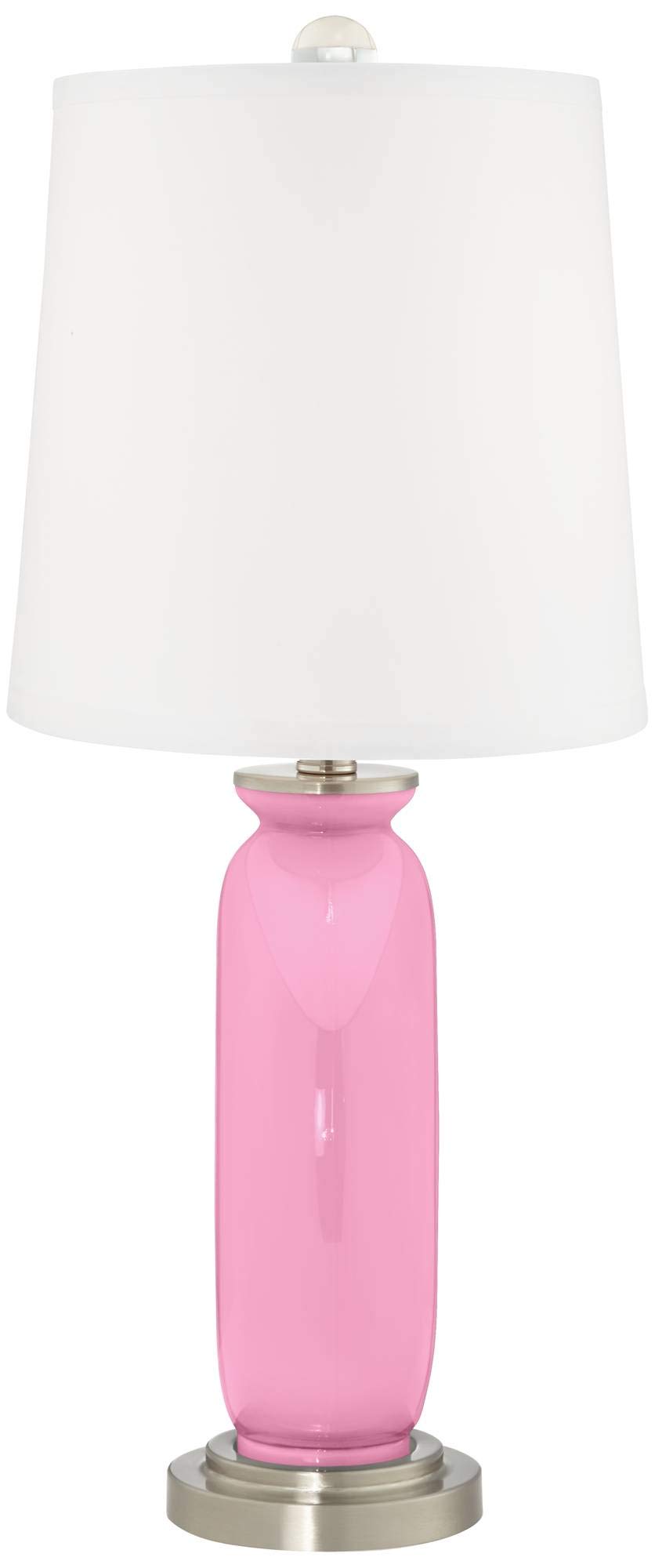 Candy Pink Glass Table Lamps Set of 2 - 26.5
