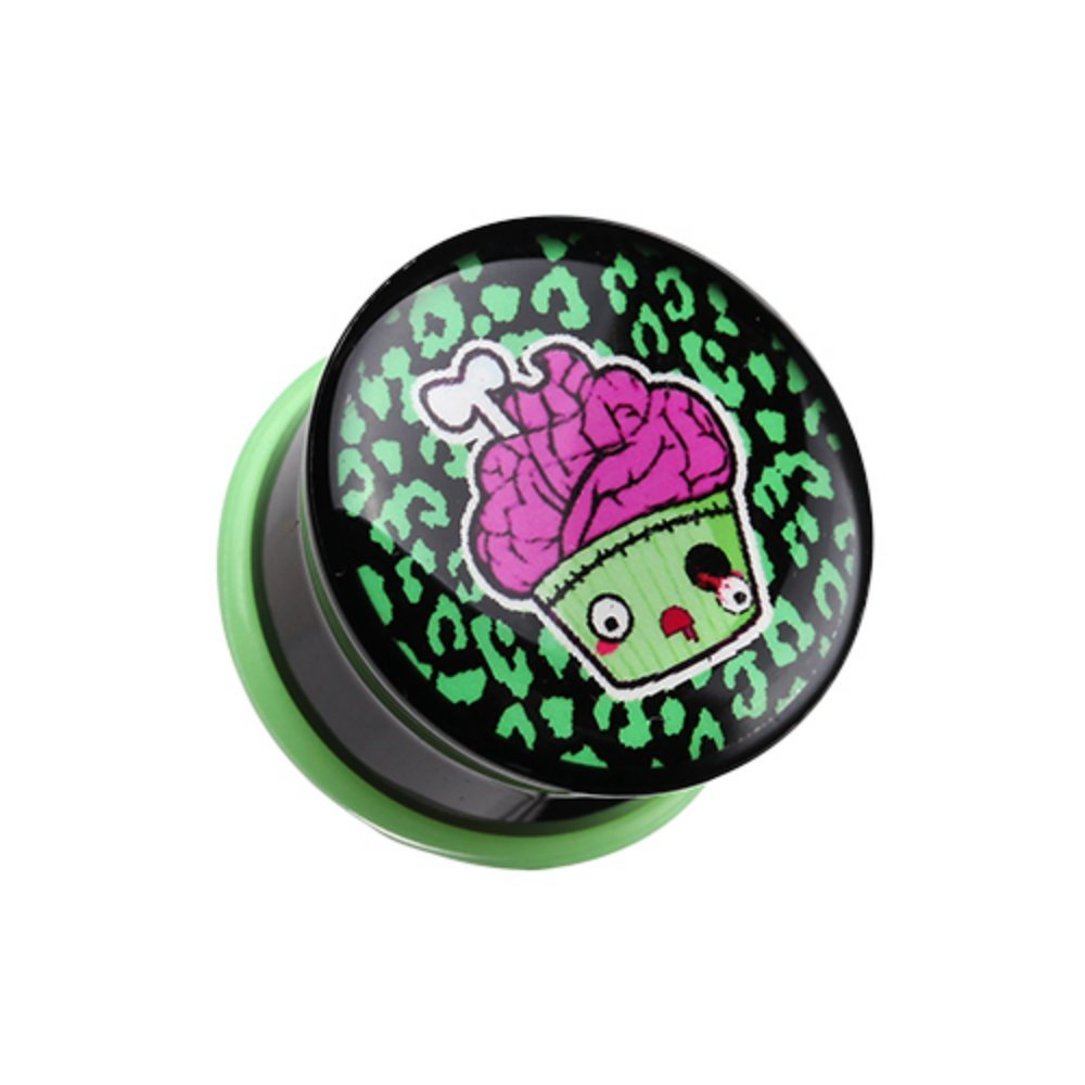 Zombie Cupcake Ear Gauge Plug - Punk Jewelry for Daily Wear