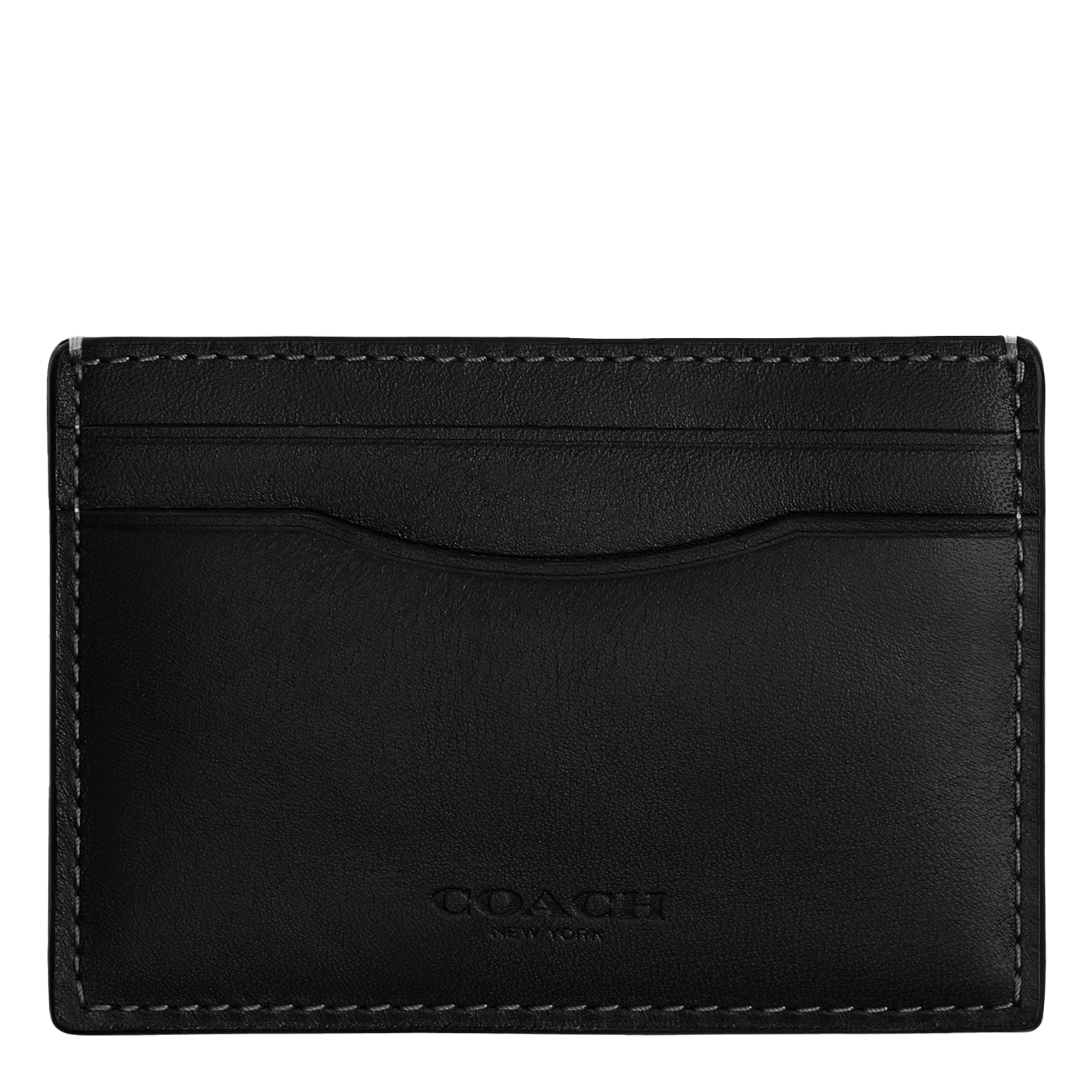 Coach Men's Leather Money Clip Card Holder - Slim RFID Blocking Wallet for Cash & Credit Cards | Perfect for Business, Travel & Everyday Use