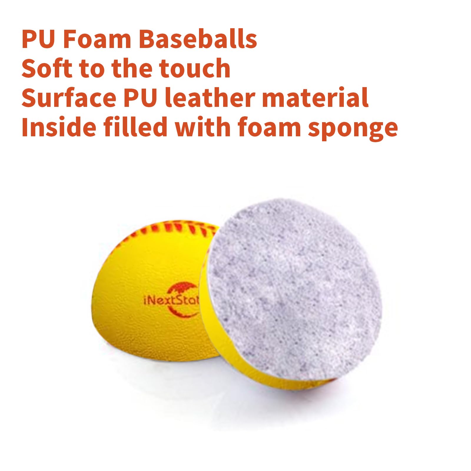 iNextStation Soft Foam Baseballs - 12 Pack, 9 Inch Practice Balls for Kids & Teens | Safe Training Equipment for Backyard, Batting Cage & Indoor Baseball Practice
