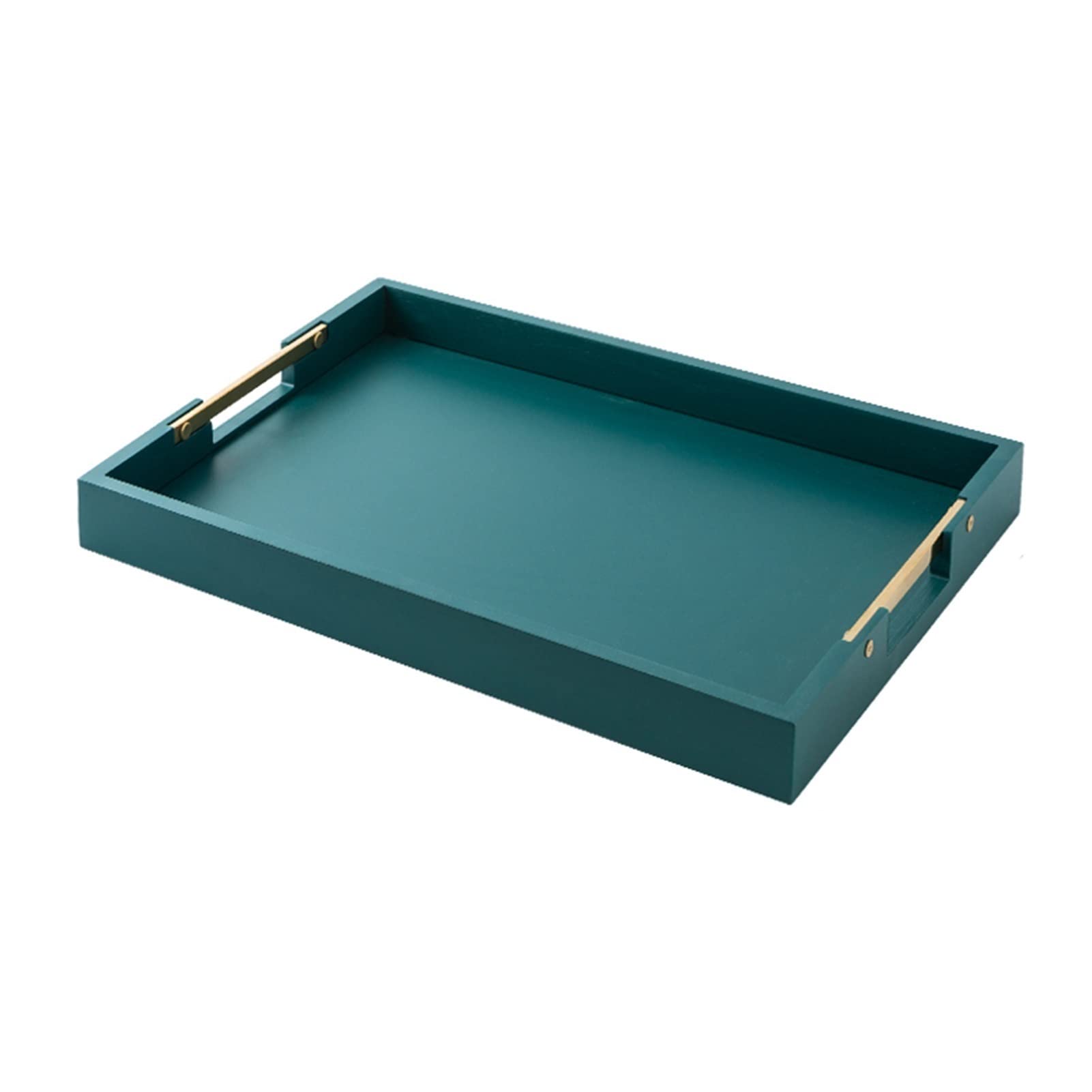 Wooden Rectangular Serving Tray with Metal Handle - Farmhouse Style Food Platter for Breakfast, Snacks & Entertaining - Durable Restaurant Serving Tray for Home Decor & Party Use
