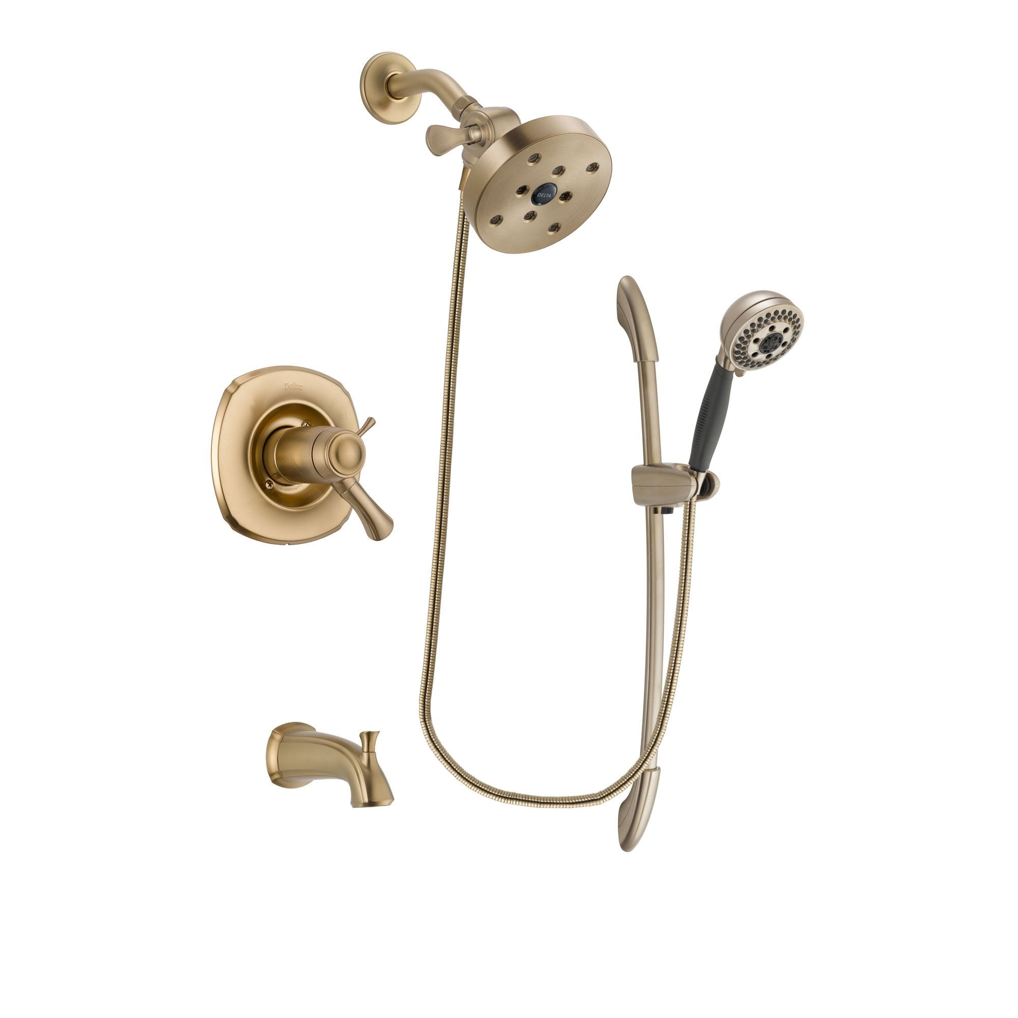 Delta Addison Champagne Bronze Thermostatic Tub and Shower Faucet System with 5.5