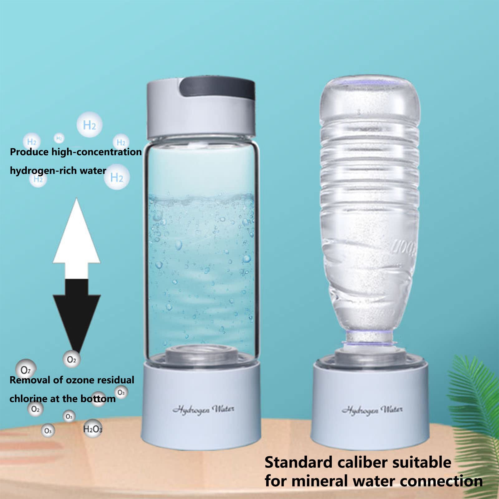400ml Portable Hydrogen Water Bottle Generator with SPE PEM Technology - USB Rechargeable, BPA-Free (1000-1200PPB) | Includes Inhaler Adapter & Self-Cleaning Mode | Perfect for Travel, Gym & Daily Hydration