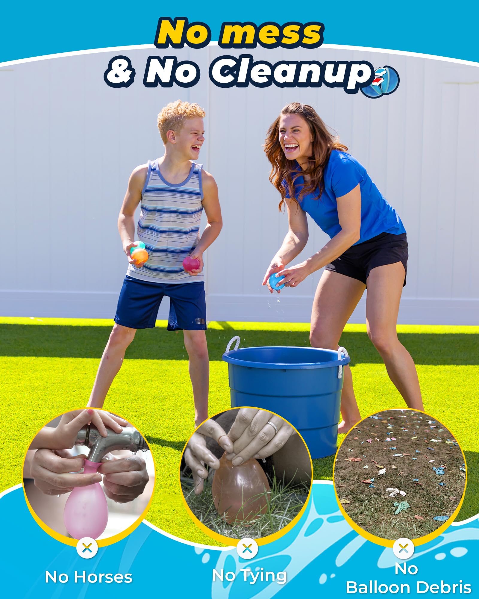 SOPPYCID 16PCS Reusable Water Balloons - Quick Fill Magnetic Self-Sealing Water Balls for Kids Ages 4-12 - Refillable Splash Bombs for Summer, Pool Parties, Beach & Outdoor Water Play - Fun Water Toys for Toddlers & Children