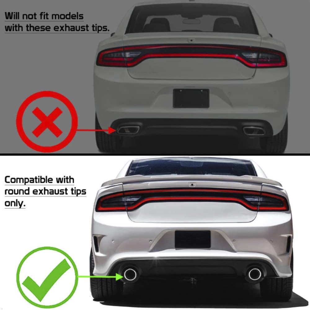 IKON MOTORSPORTS Rear Diffuser for 2015-2023 Dodge Charger SRT | V3 Style Carbon Fiber Print Bumper Lip Splitter Spoiler Lower Valance | Enhances Aerodynamics & Sporty Look | Perfect for Racing, Car Shows & Street Performance