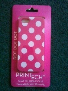 Printech Snap-on iPhone 5 Case - Pink with White Polka Dots Design | Slim Protective Cover for Everyday Use, Perfect for Work, School & Travel