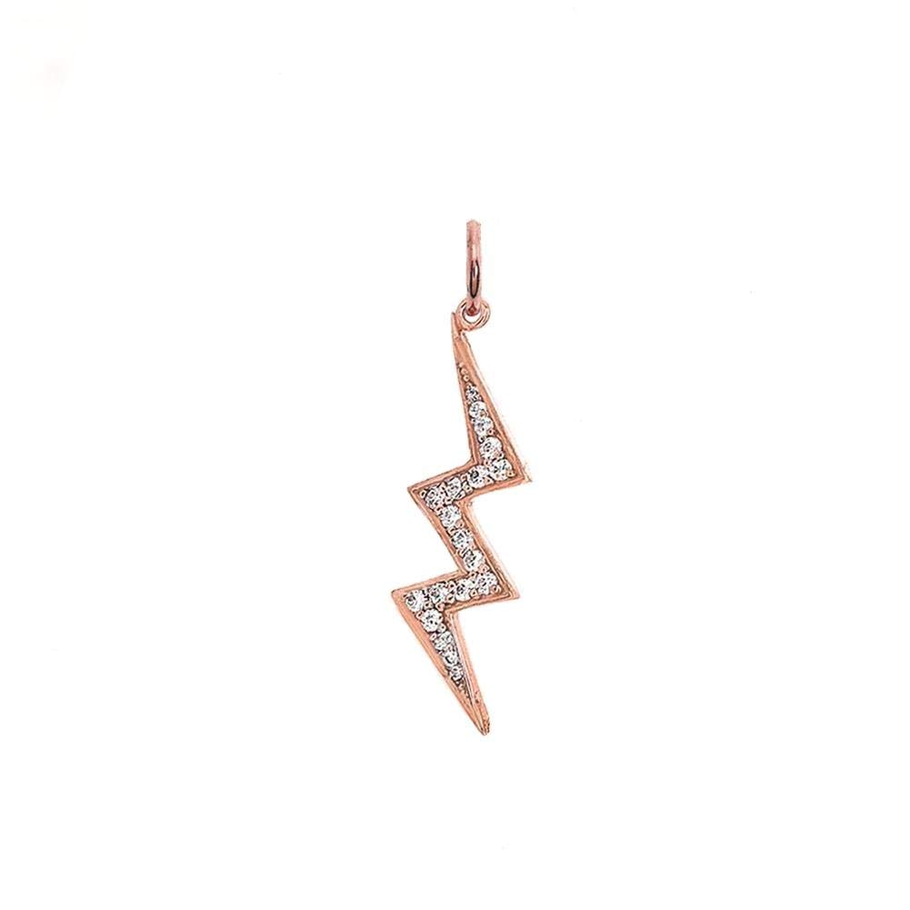 14K Solid Gold Diamond Lightning Bolt Pendant Necklace - Elegant Jewelry Gift for Women, Perfect for Birthday, Anniversary & Everyday Wear