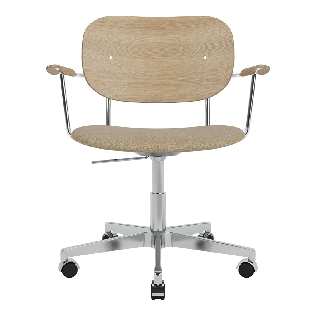 Ergonomic Office Armchair with Upholstered Seat, Swivel Base & Smooth-Rolling Casters - Perfect for Home Office, Conference Rooms & Workspaces