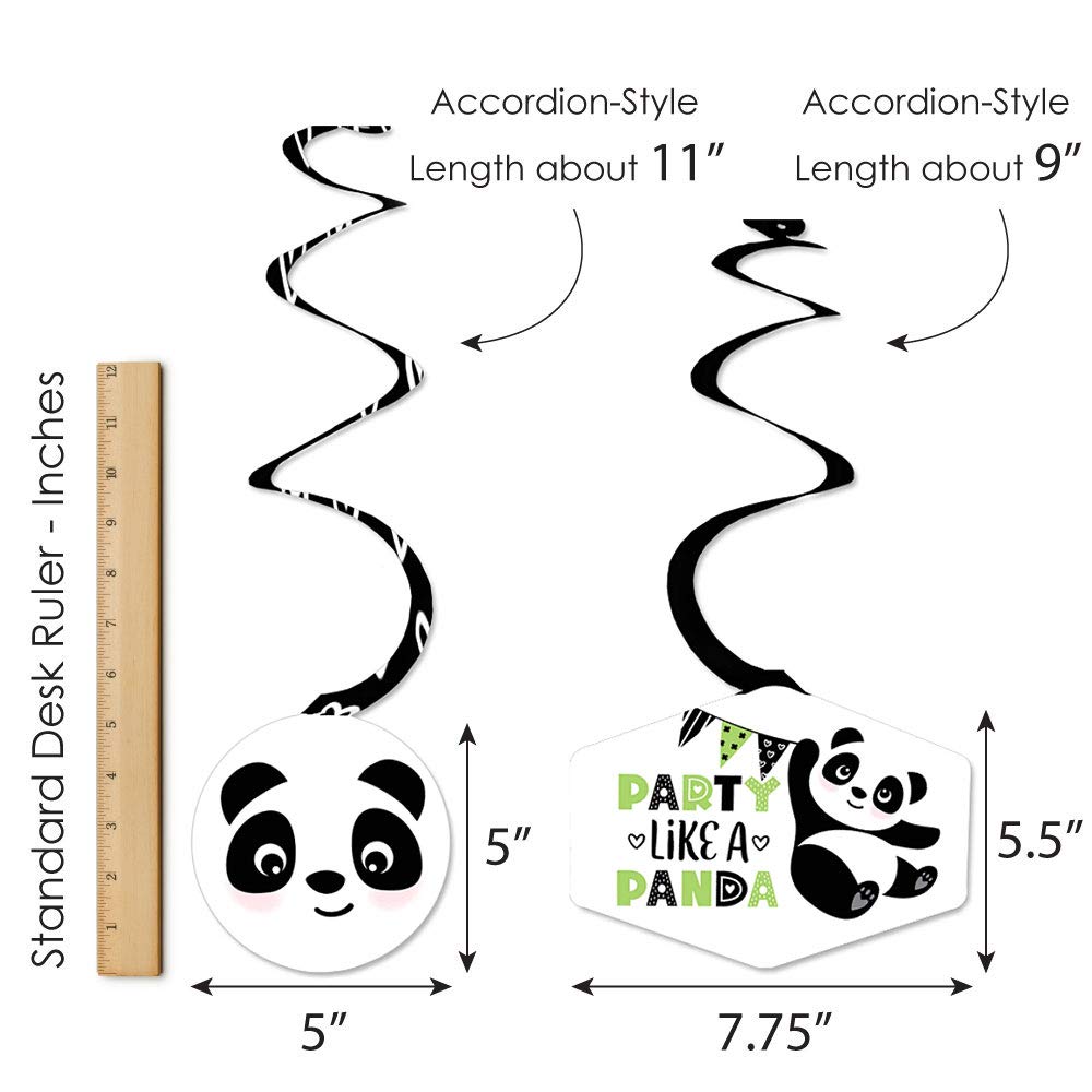 Big Dot of Happiness Party Like a Panda Bear Hanging Decorations - 40-Piece Baby Shower & Birthday Party Swirl Decor Set - Perfect for Nursery Decorations, Gender Reveals & Kids' Room Decor