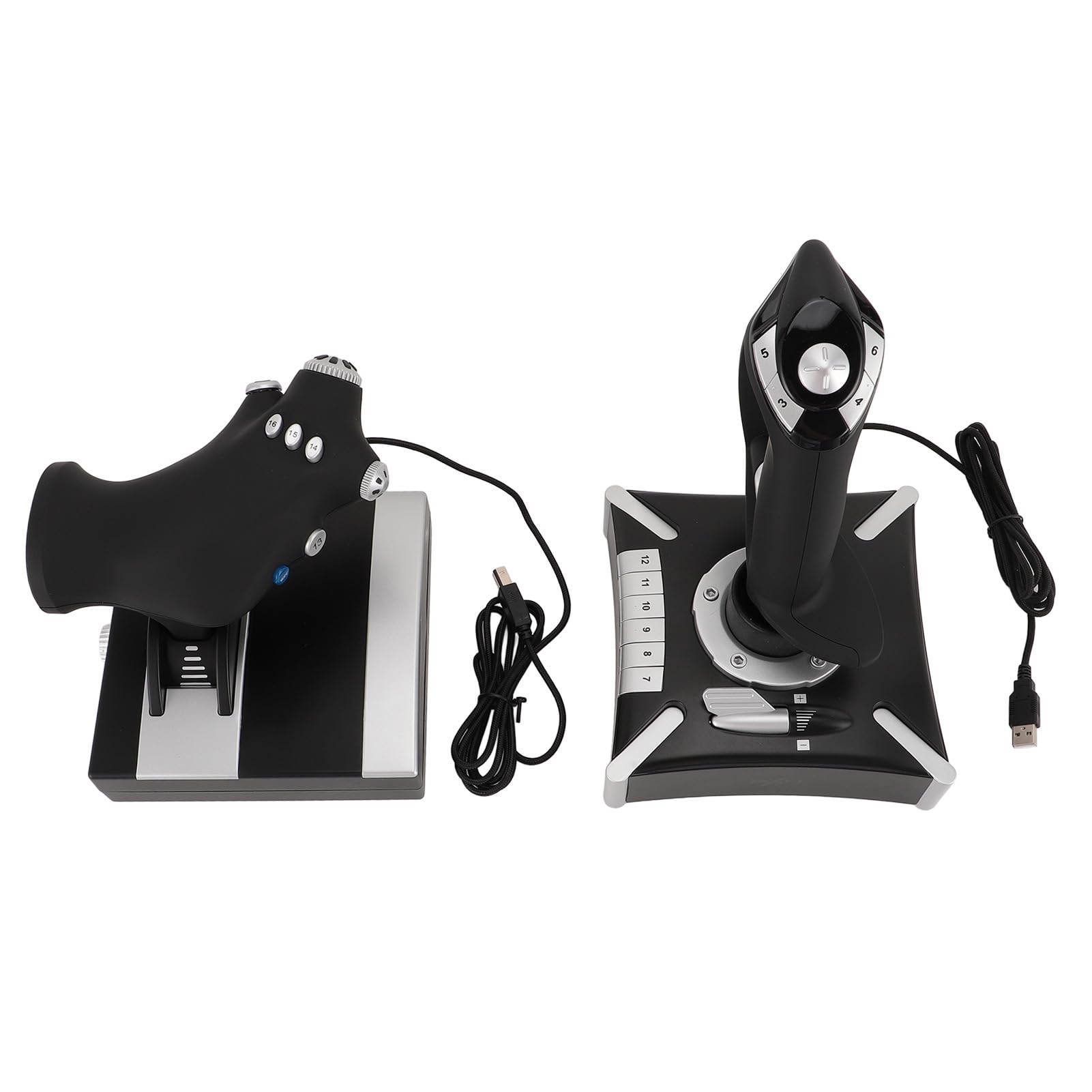 Dual Vibration Motors Flight Simulator Controller with Realistic Airflow Feedback & Independent Joystick - 16x3 Key PC Game Controller for Windows 7/8/10/11 - Perfect for Flight Simulation, Racing Games & VR Gaming Experience