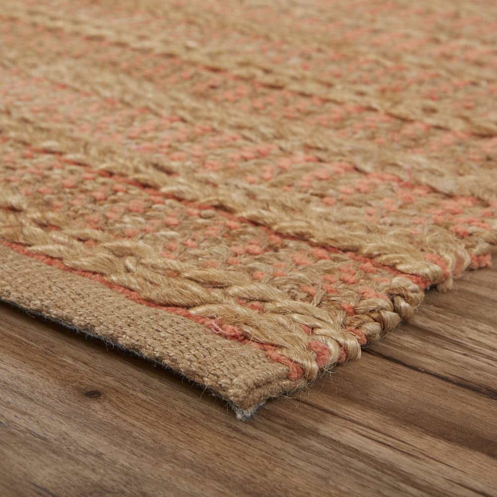 LR Home Ox Bay Quinn Interwoven Fuchsia Natural Area Rug - Soft & Durable Handwoven Rug for Living Room, Bedroom, or Office Decor