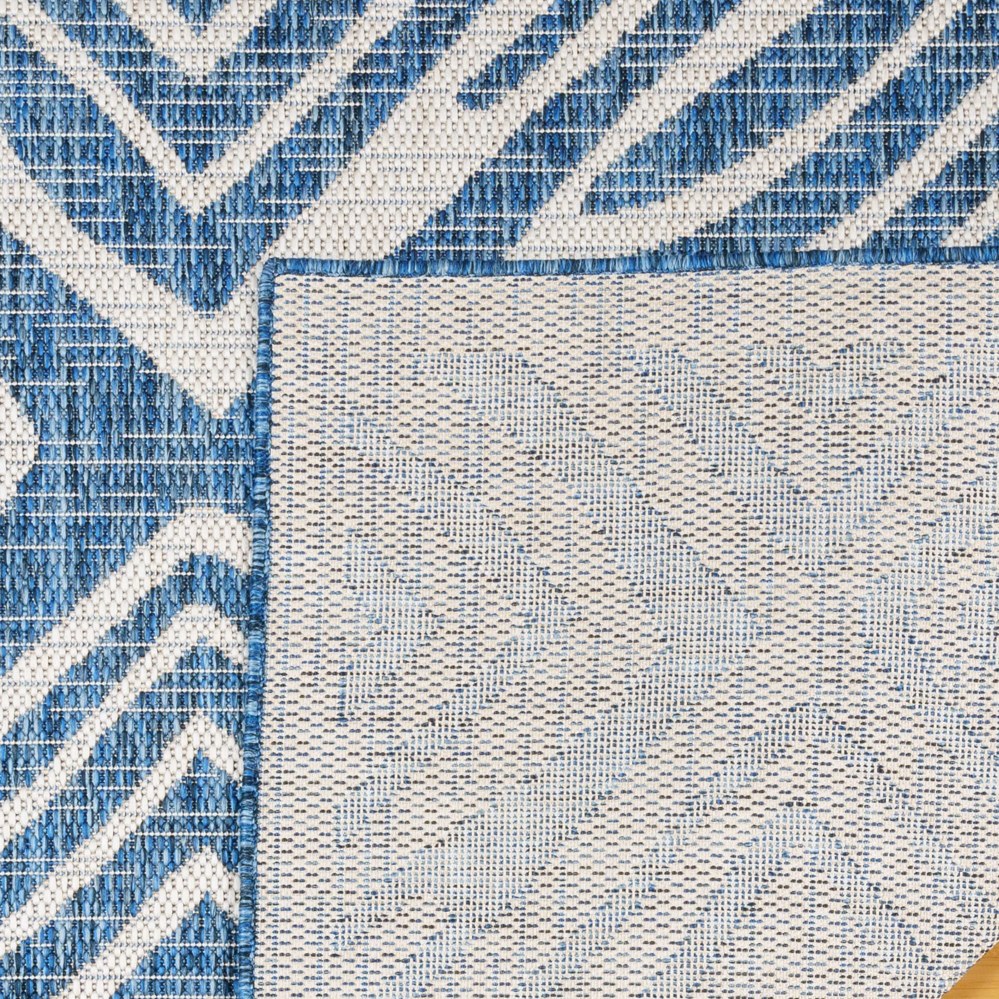 Gertmenian Indoor Outdoor Area Rug - Classic Flatweave Moroccan Design II - Stain & UV Resistant Carpet for Deck, Patio & Mudroom - 9x13 Extra Large Navy Blue Ivory Tribal Safari Rug (19496) - Perfect for Living Room, Bedroom, and Outdoor Spaces