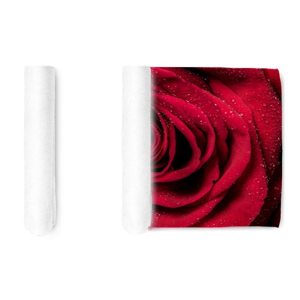 Premium Absorbent Hand Towel Set - Soft Red Rose Petals Design, 15x30 Inch Kitchen & Bath Towels for Face, Gym, Yoga, Spa | Quick-Drying & Durable Wash Cloths for Home, Beach & Travel Use